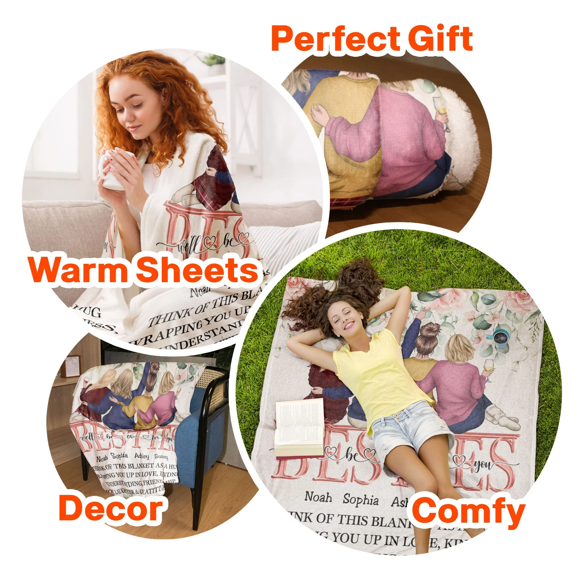 Think Of This Blanket As A Hug - Personalized Blanket - Birthday, Friendship Day Gift For Friend, Besties, Bff - Image 8