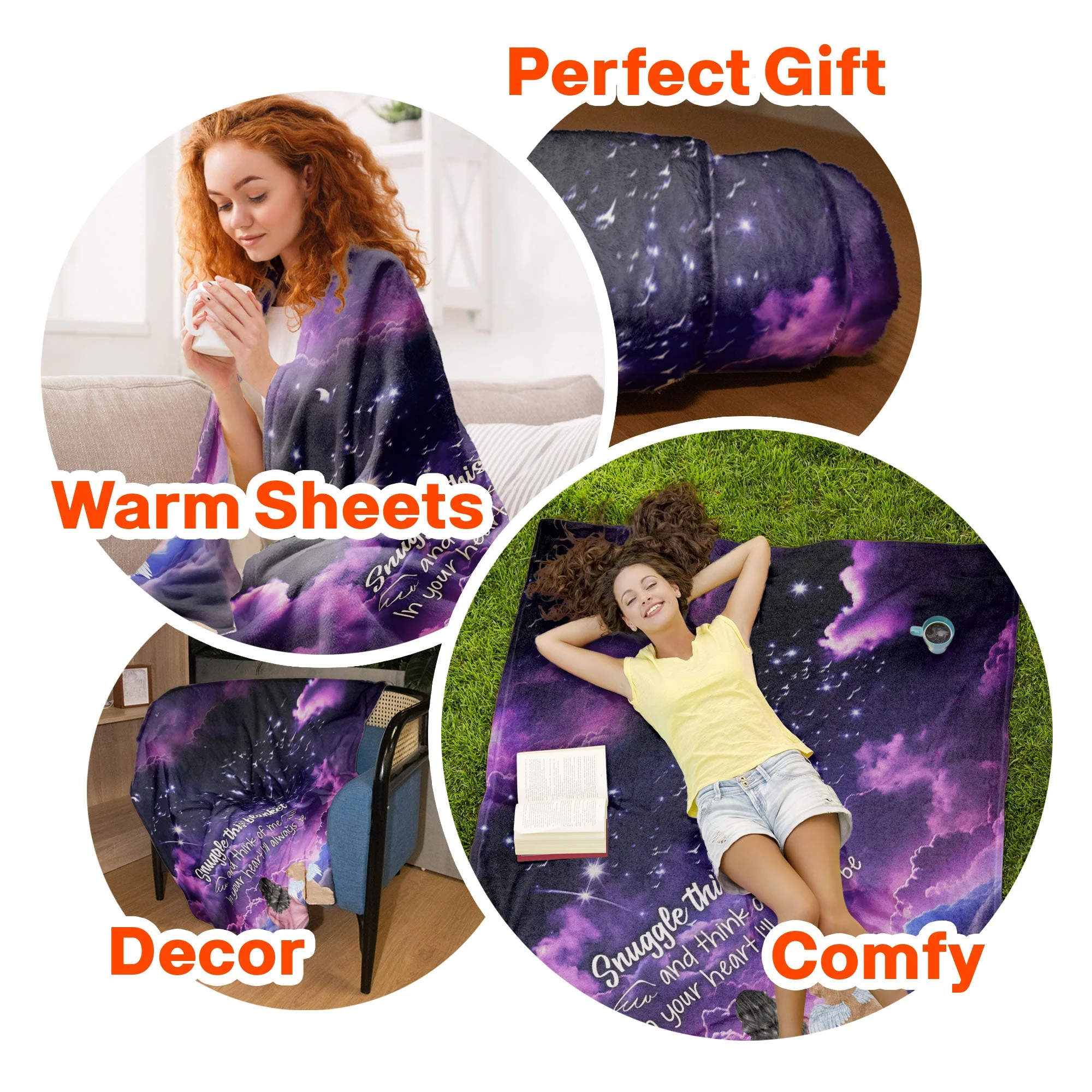 Think Of Us In Your Heart - Personalized Blanket - Image 6