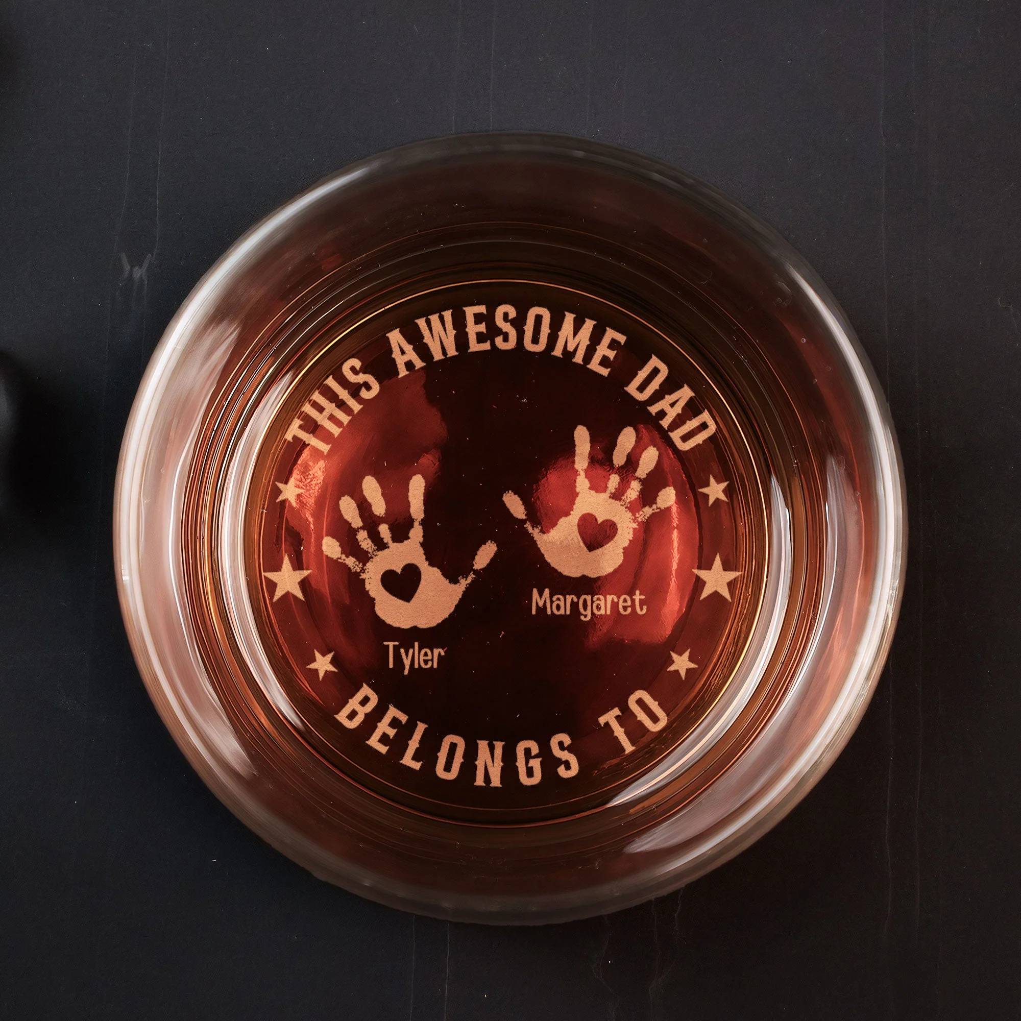 This Awesome Dad Belongs To - Personalized Engraved Whiskey Glass - Image 2