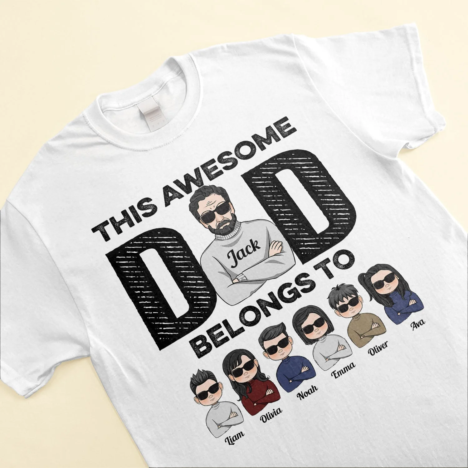 This Awesome Dad Belongs To - Personalized Shirt - Birthday & Christmas Gift For Dad, Daddy, Papa, Father - Image 3