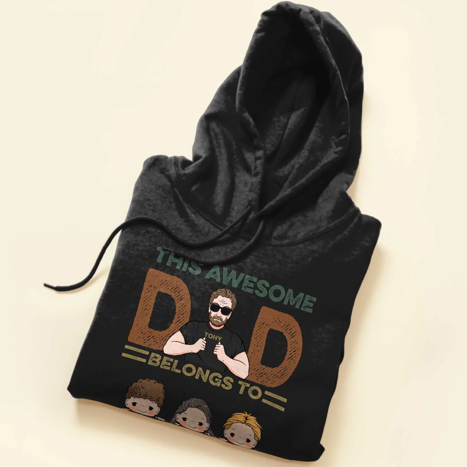 This Awesome Dad, Grandpa Belongs To - Personalized Shirt - Cute Kids Peeking - Image 5