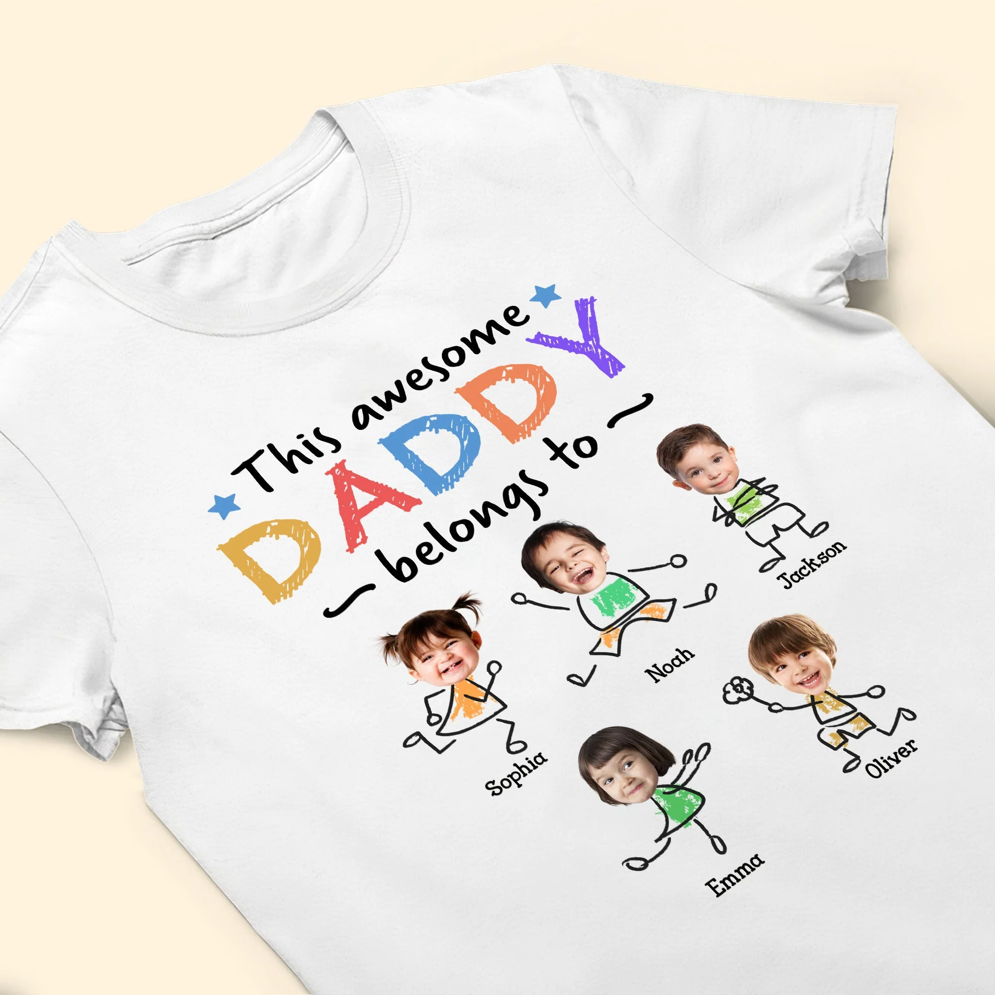 This Awesome Daddy Belongs To - Personalized Photo Shirt - Image 5