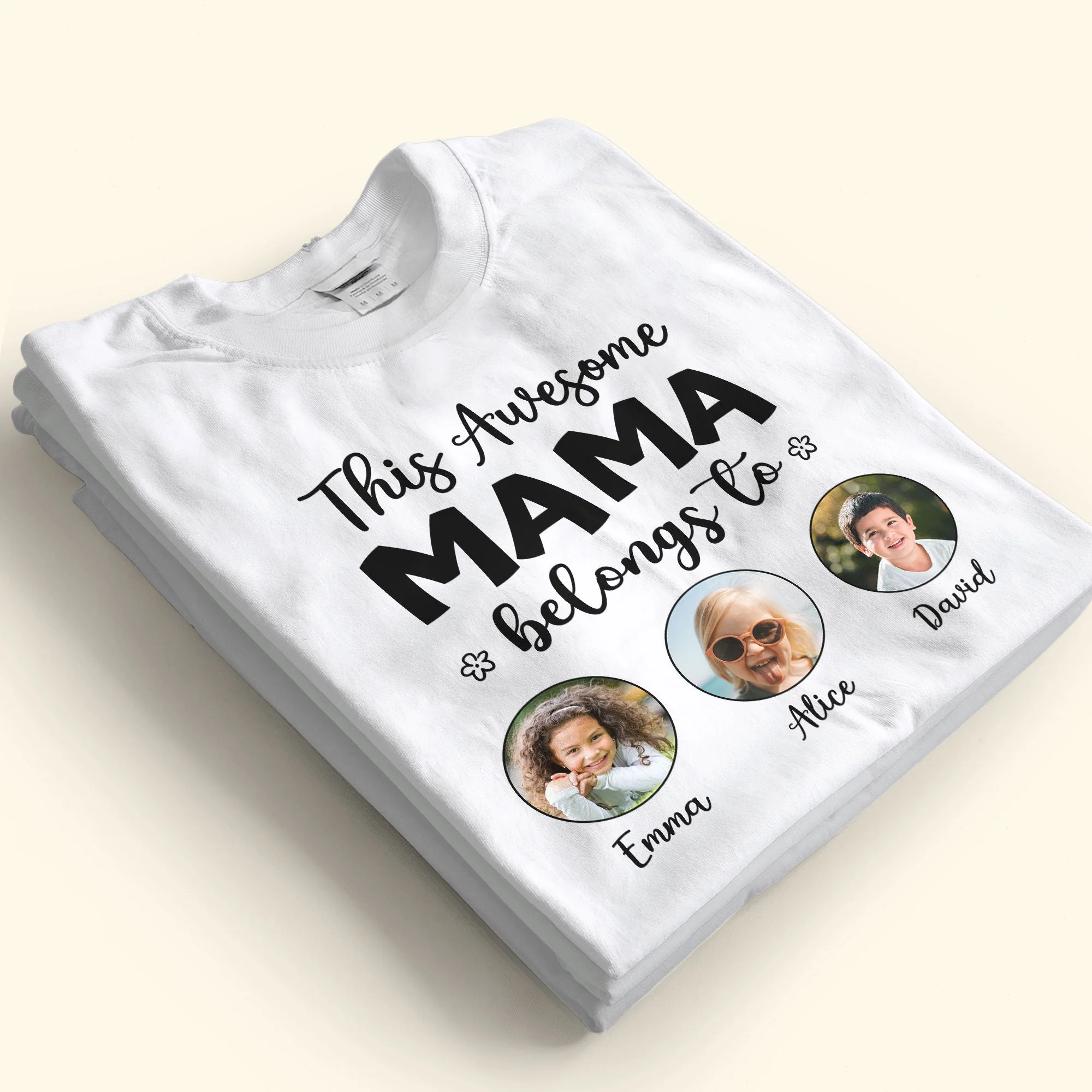 This Awesome Mama Belongs To - Personalized Photo Shirt - Image 4