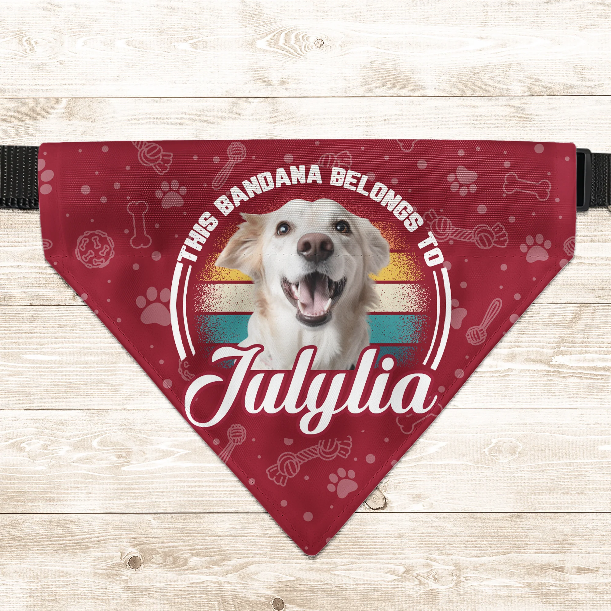 This Bandana Belongs To - Personalized Photo Bandana Collar - Image 2