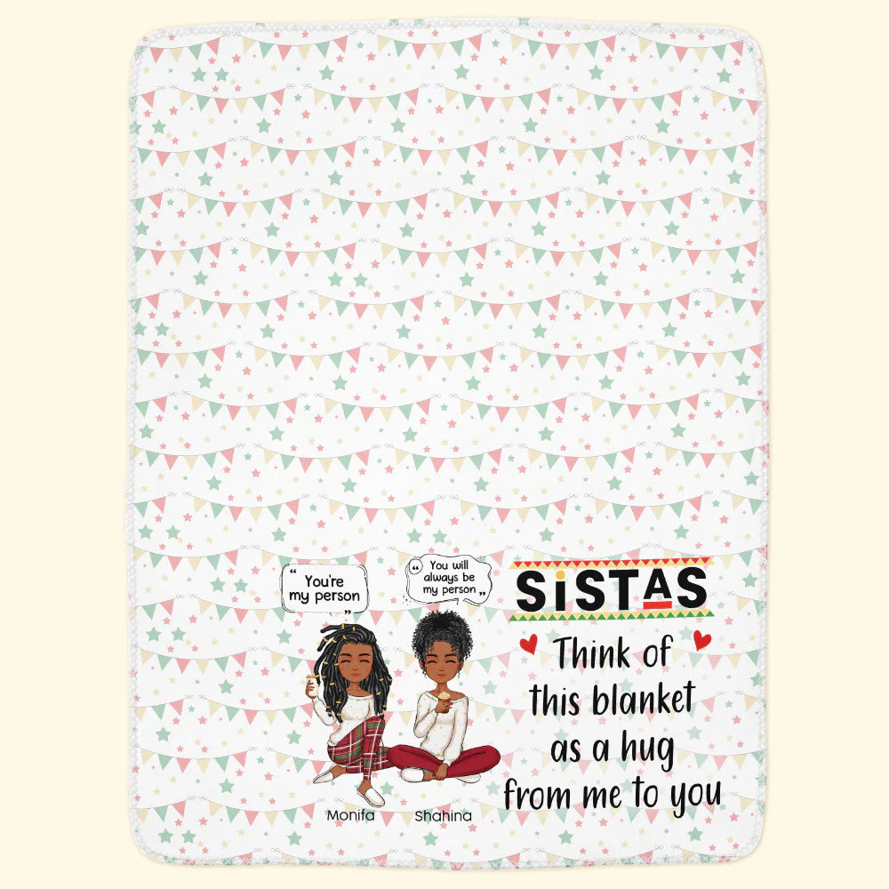 This Blanket As A Hug For You Sistas - Personalized Blanket - Birthday Gifts For Sistas, Black Women - Image 3