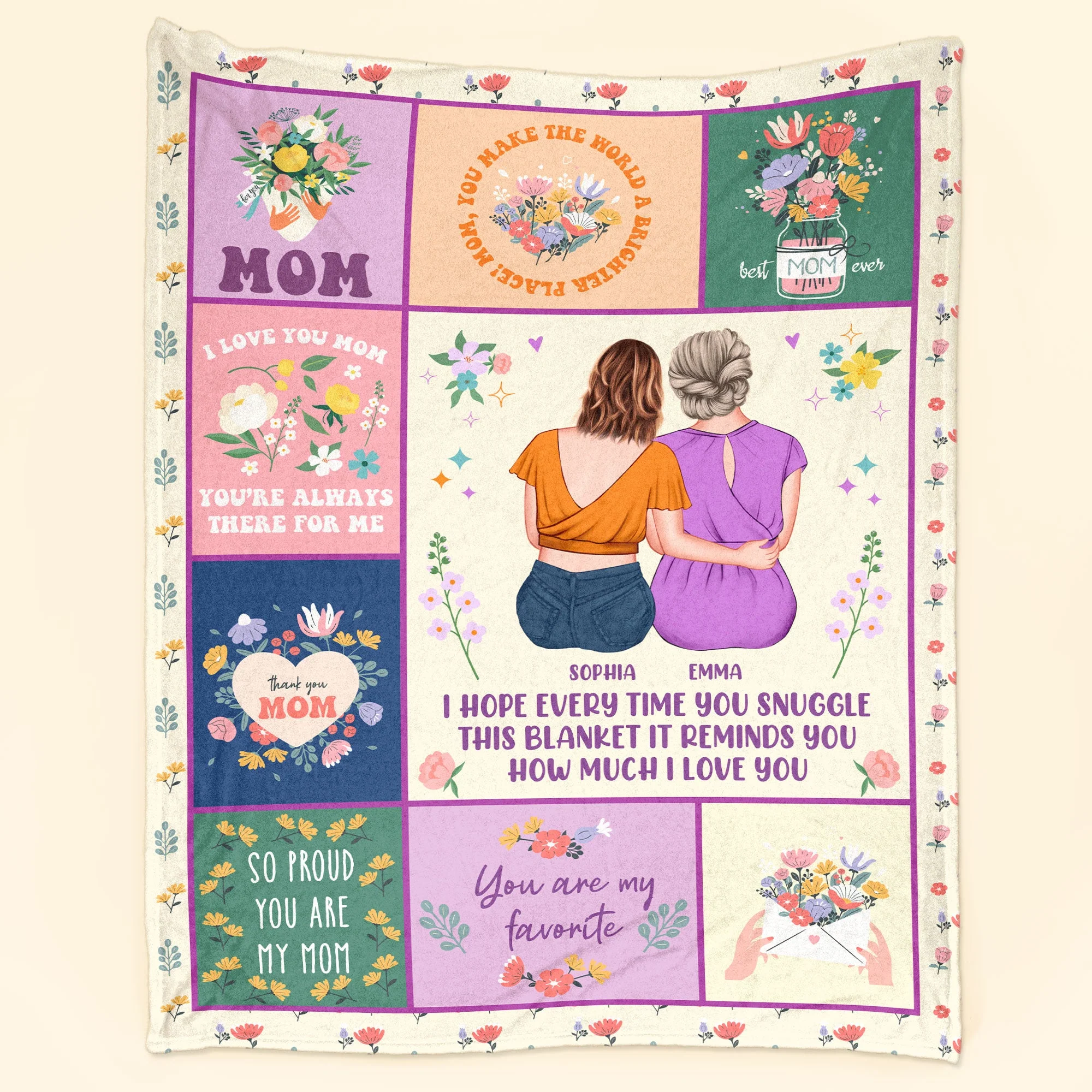 This Blanket Reminds You How Much I Love You Floral Patterns - Personalized Blanket - Image 2