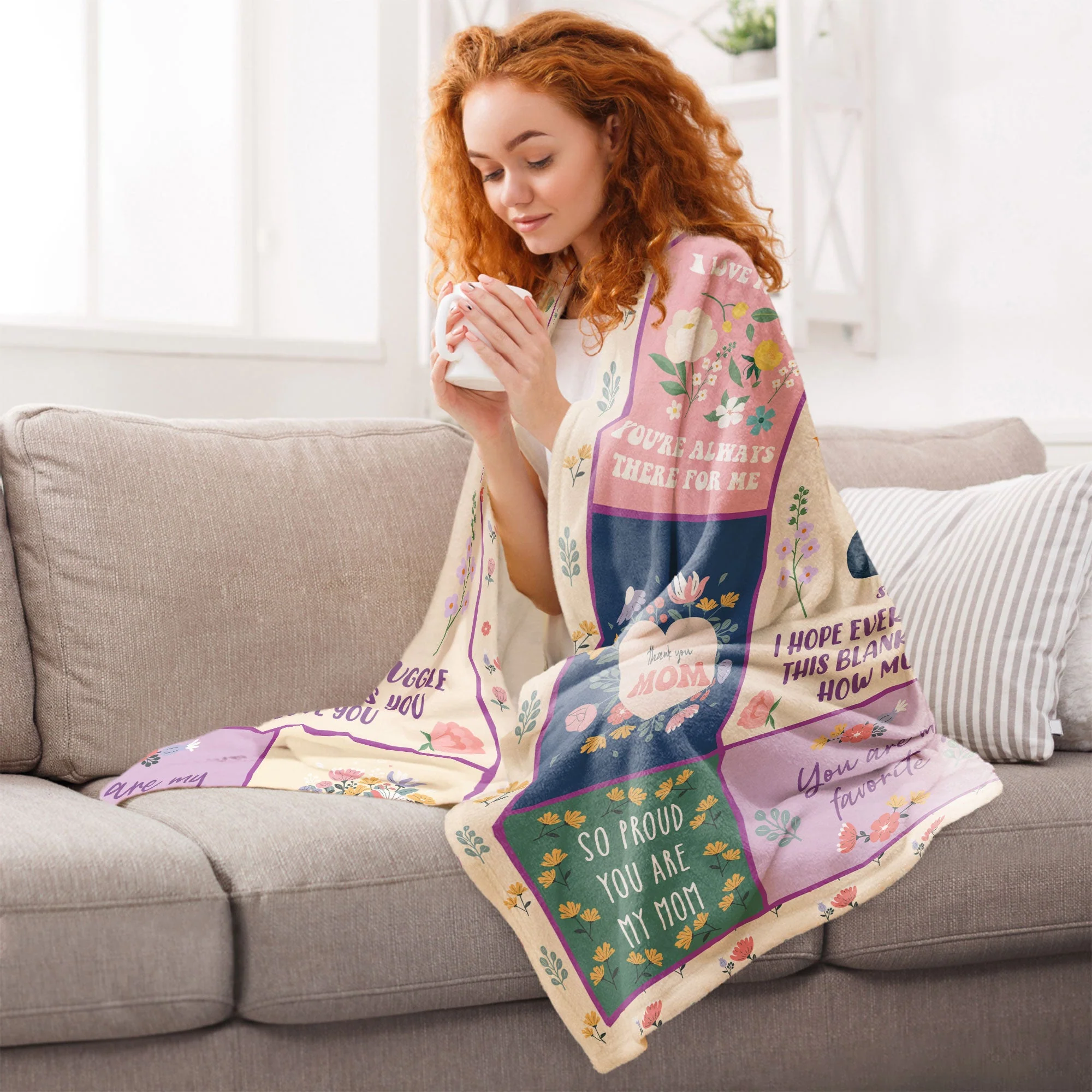 This Blanket Reminds You How Much I Love You Floral Patterns - Personalized Blanket - Image 7