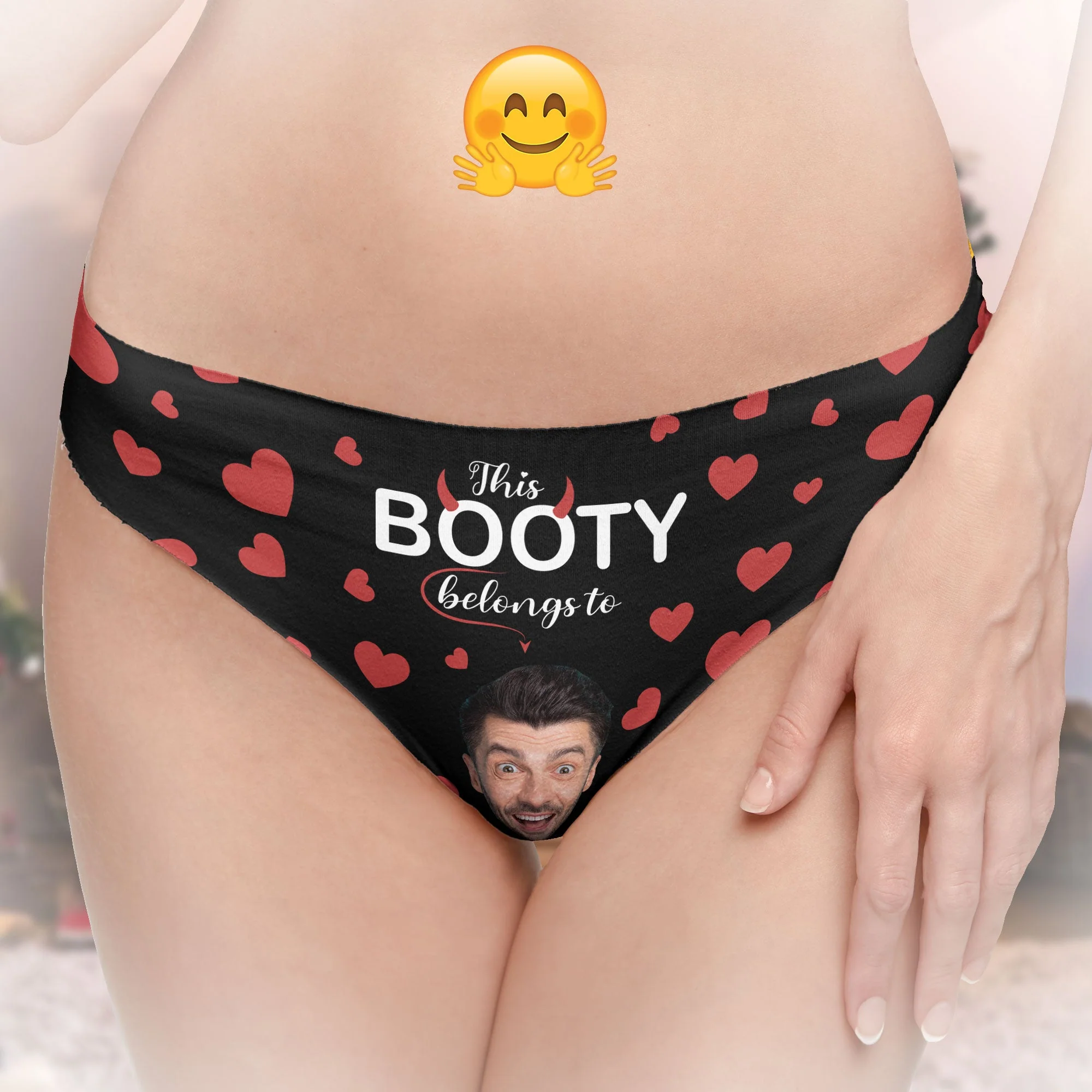 This Booty Belongs To - Personalized Photo Women's Low-waisted Brief - Image 4