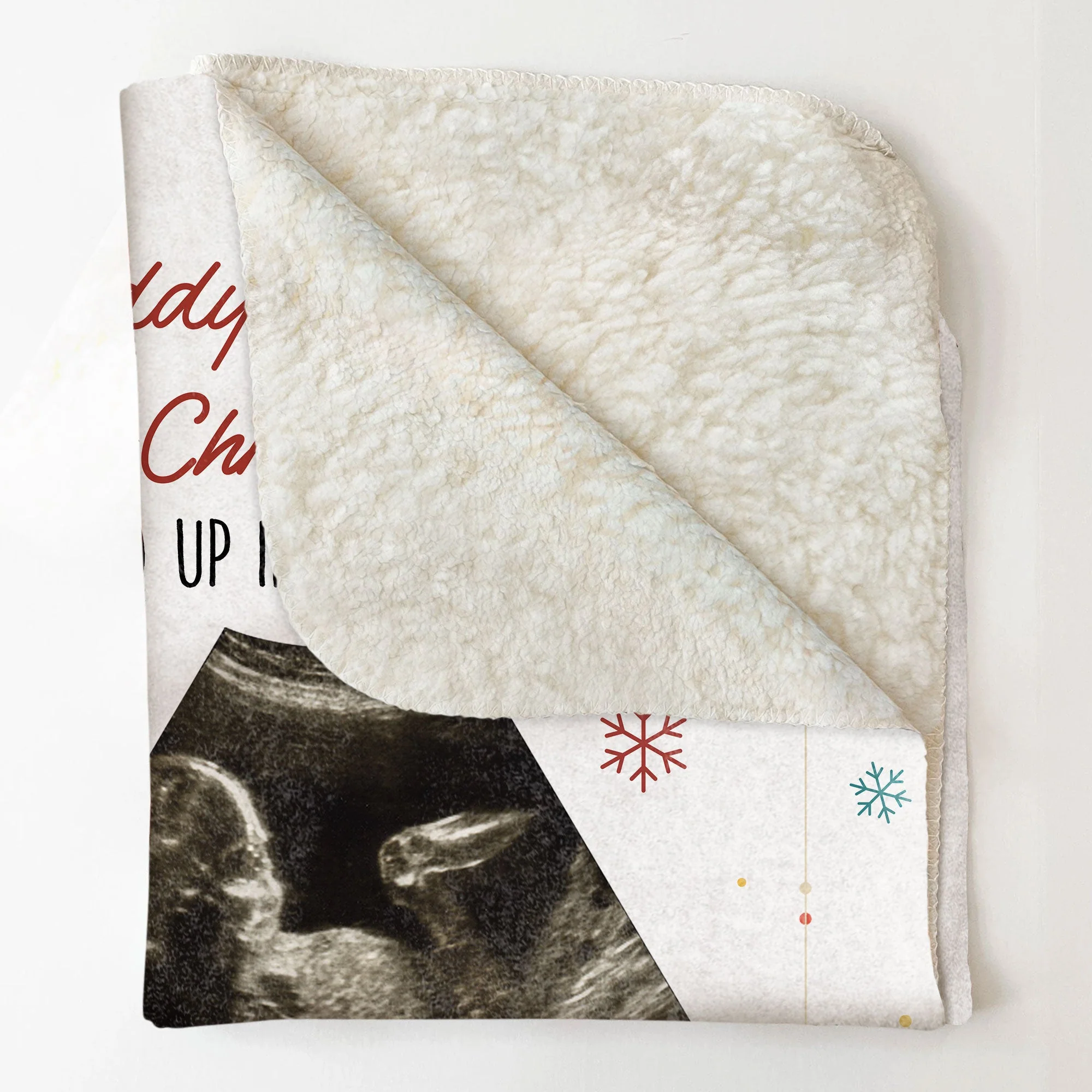This Christmas I'll Be Snuggled Up In Mommy's Tummy - Personalized Photo Blanket - Image 5