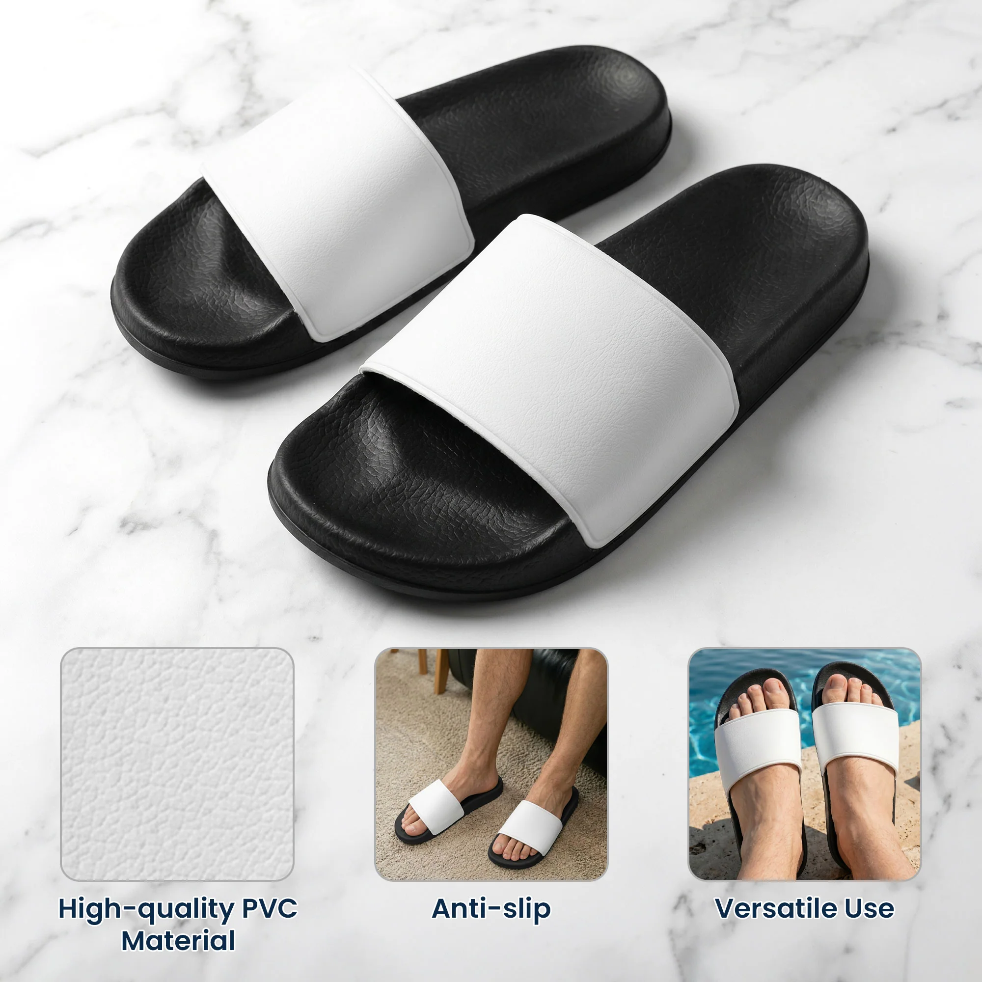 This Daddy Belongs To Doodle Style - Personalized Slide Sandals - Image 7