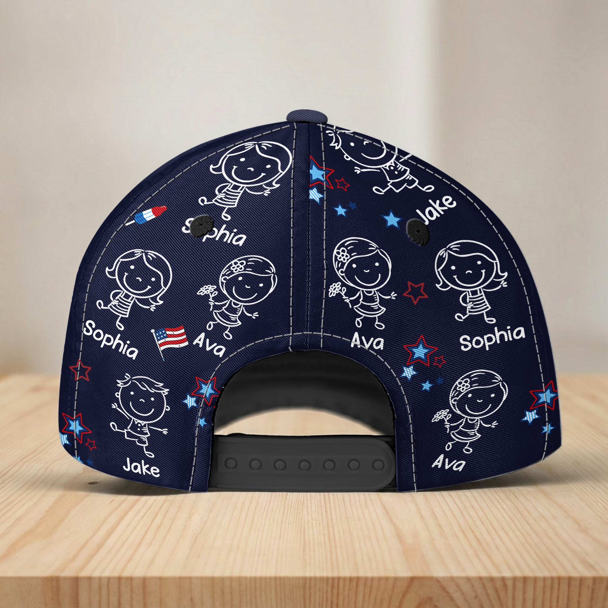 This Daddy Belongs To Independence Doodle Style - Personalized Cap - Image 3