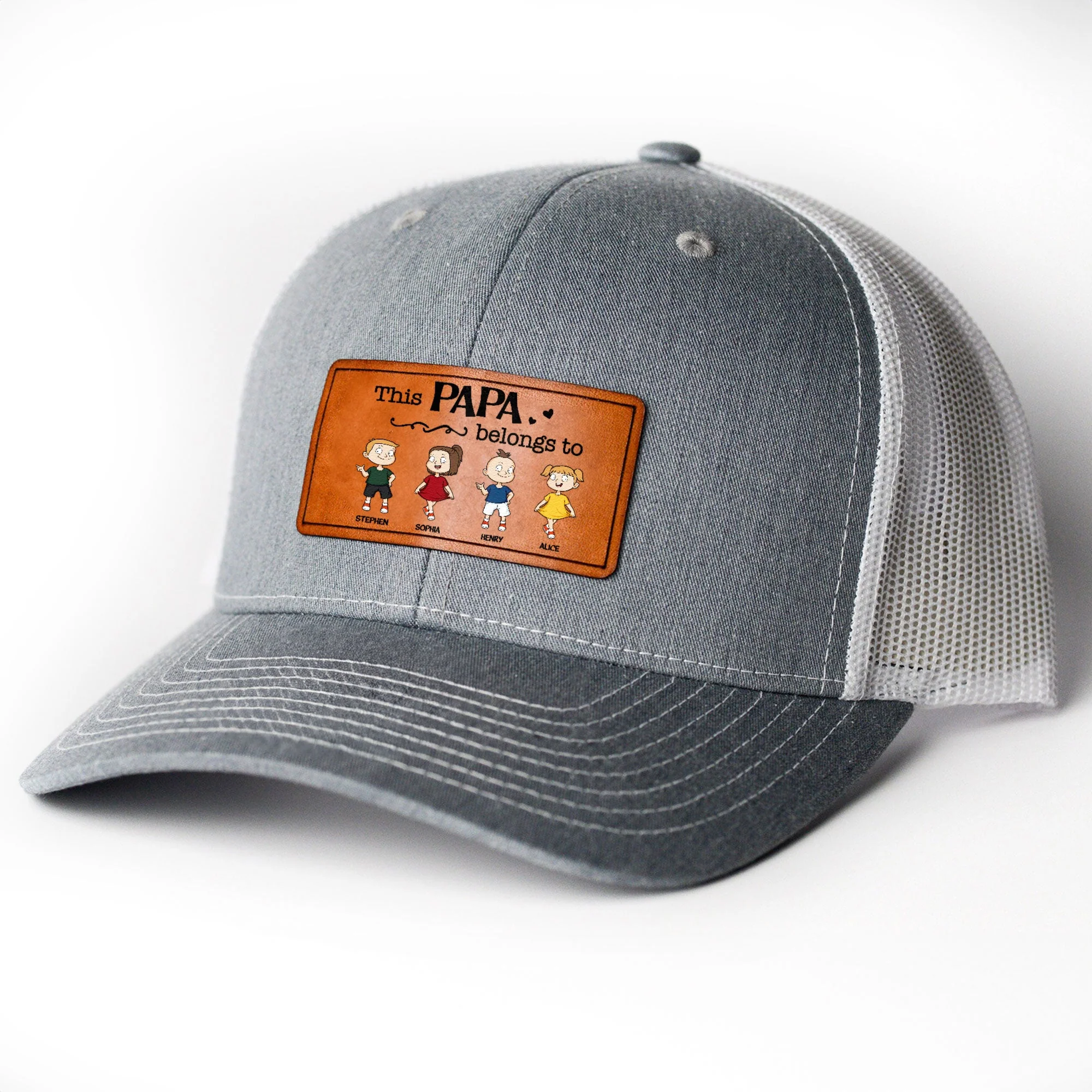 This Daddy Belongs To - Personalized Leather Patch Hat - Image 3