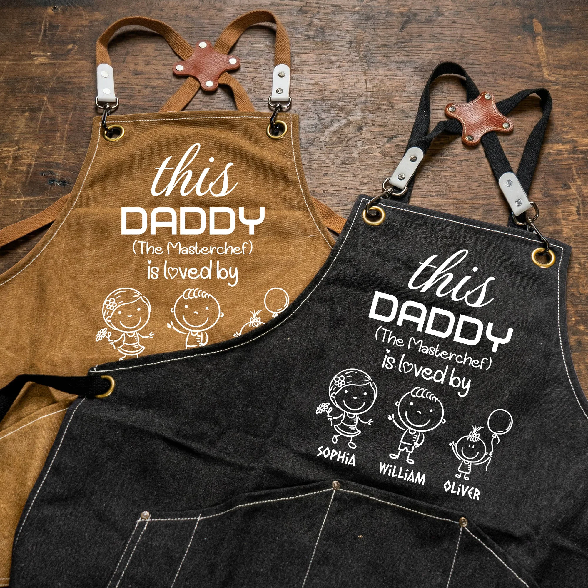 This Daddy Is Loved By Kids - Personalized Apron - Image 4