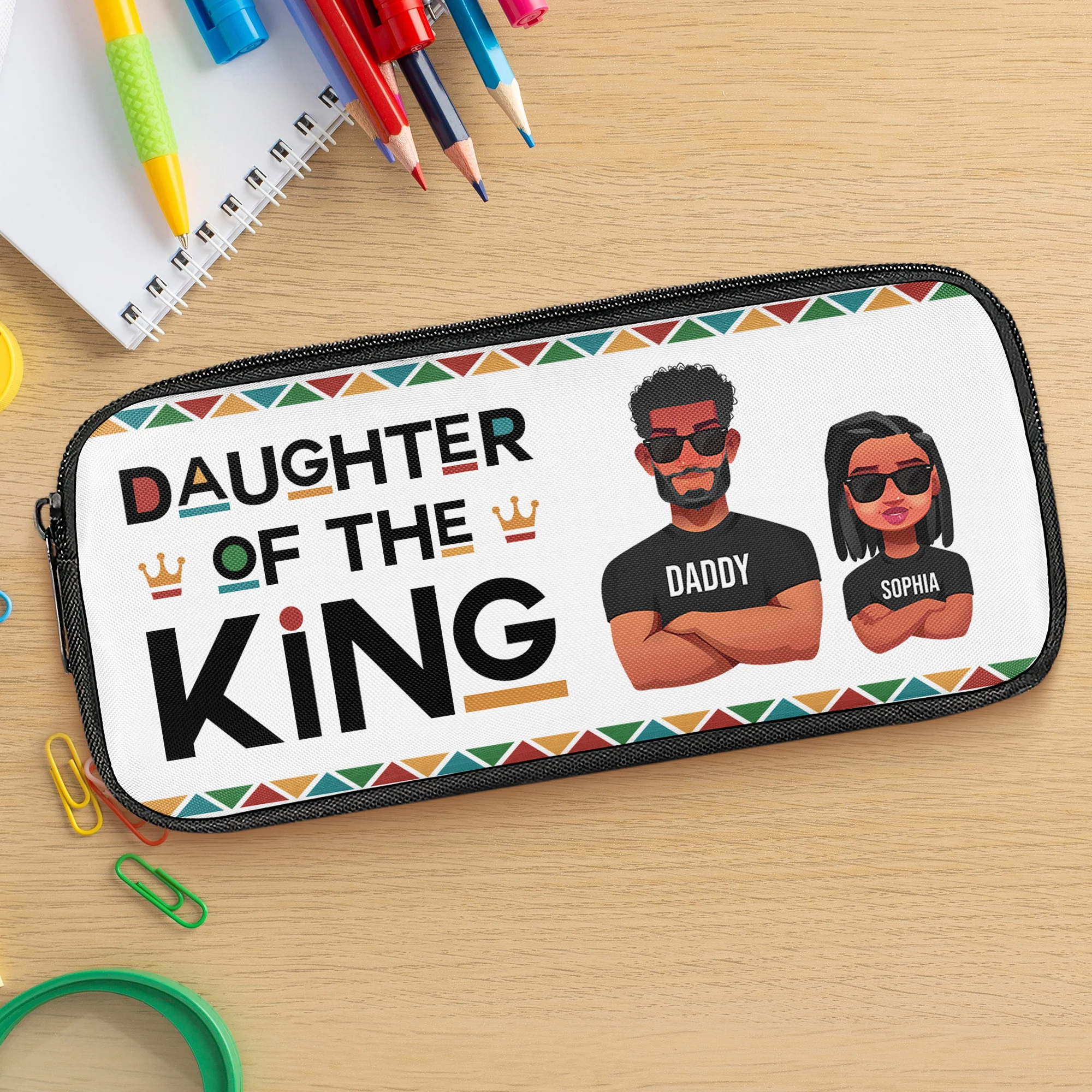 This Daughter/Son Of The King And Queen - Personalized Pencil Case - Image 2