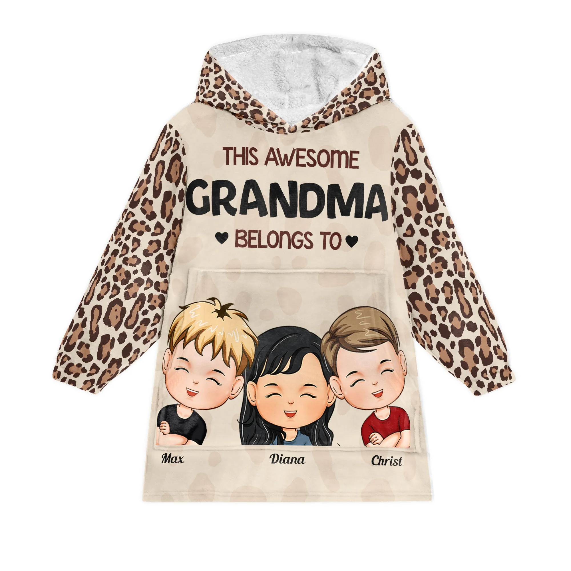 This Grandma Belongs To - Personalized Oversized Blanket Hoodie - Birthday Gifts Mother's Day Gift For Mom, Nana, Sister, Auntie - Image 2