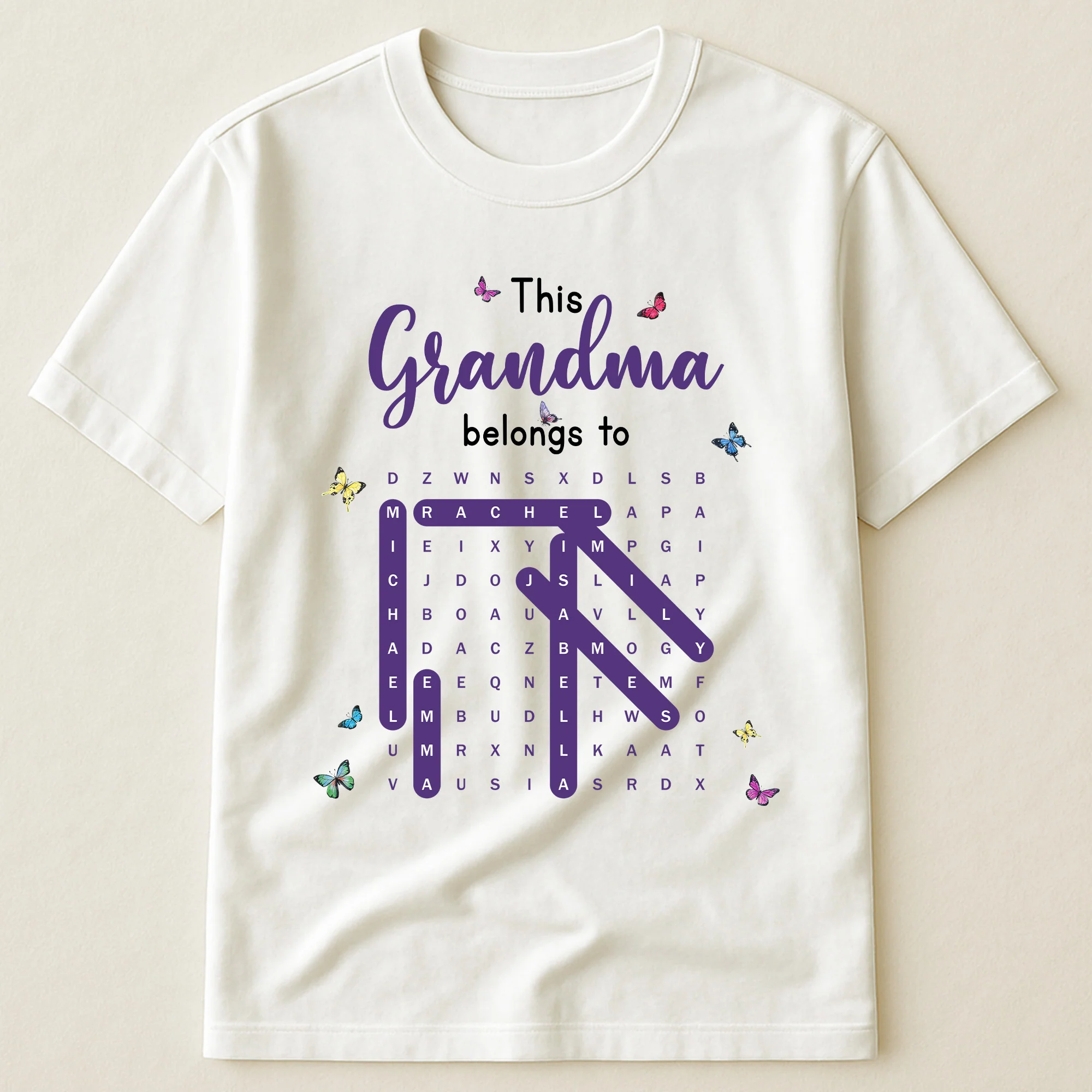 This Grandma Belongs To Word Search - Personalized Shirt