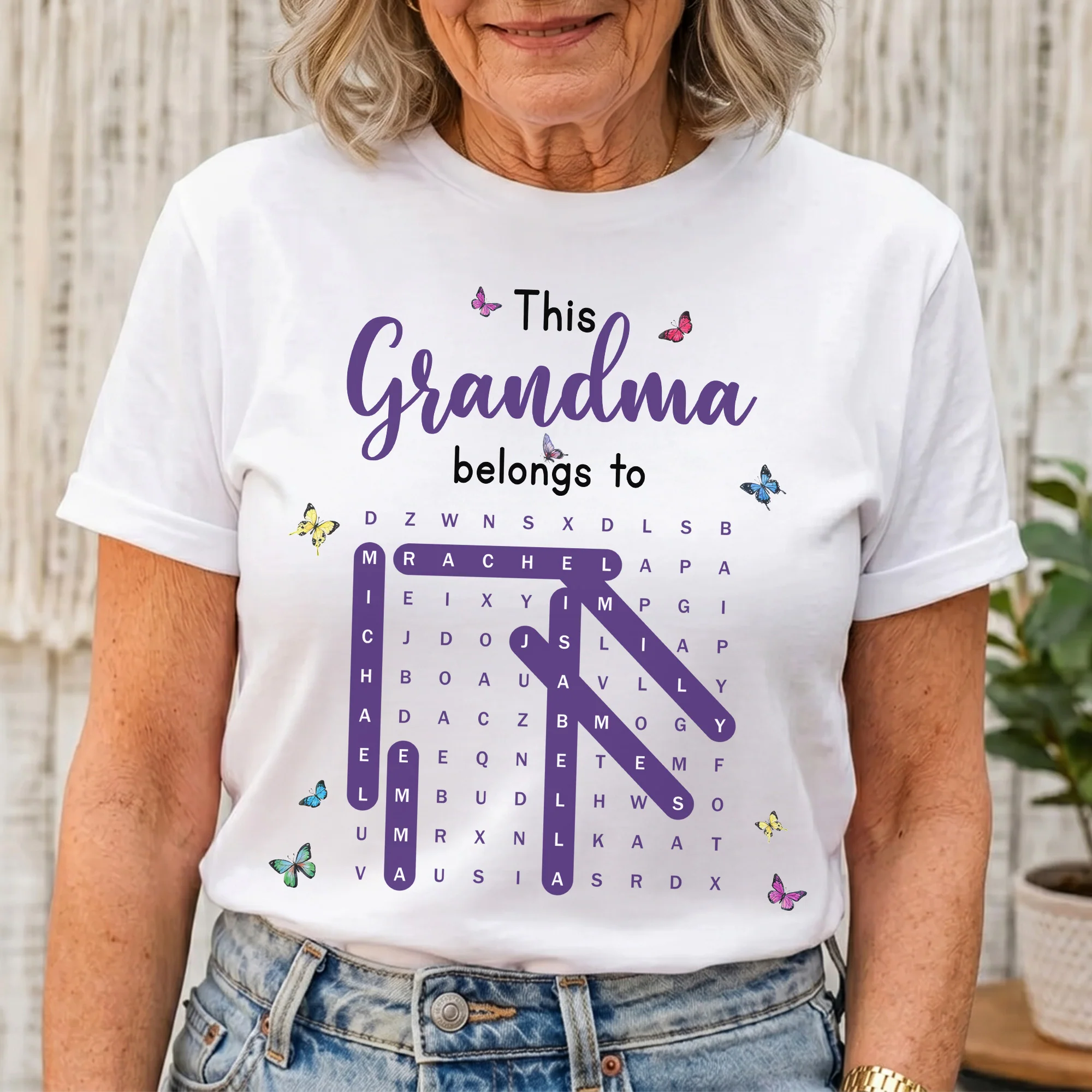 This Grandma Belongs To Word Search - Personalized Shirt - Image 2