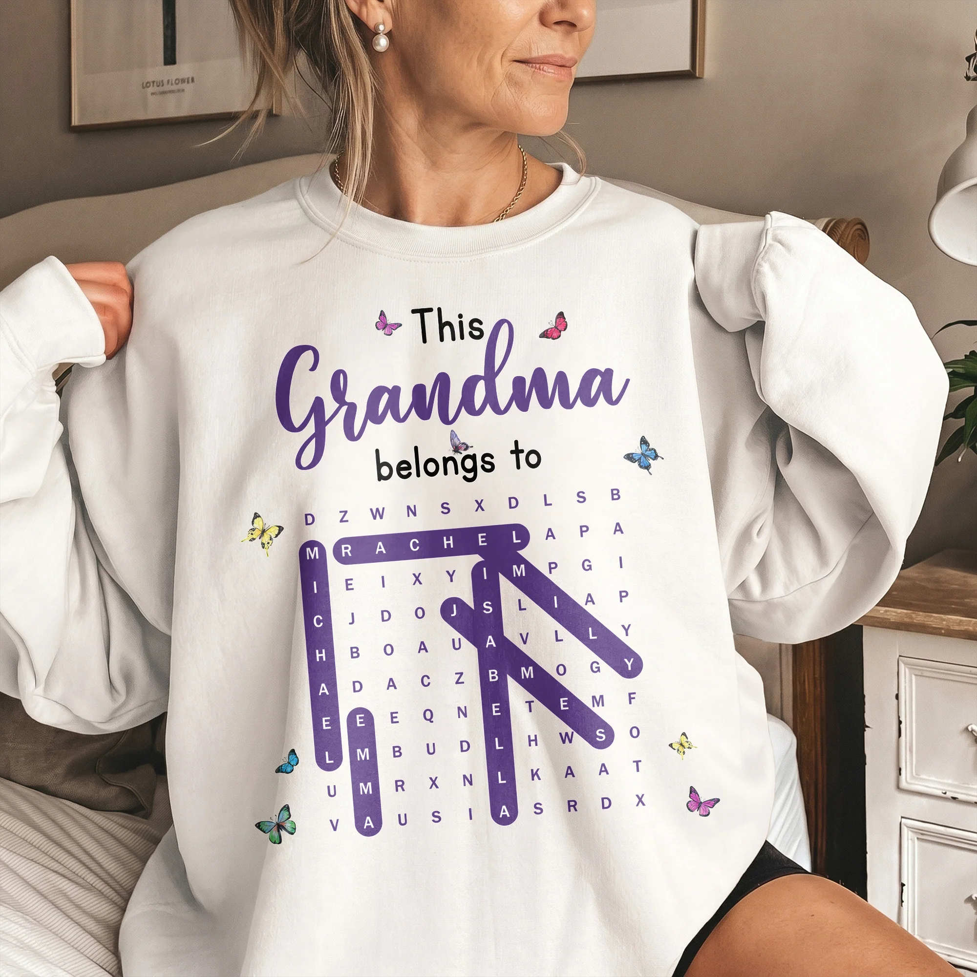 This Grandma Belongs To Word Search - Personalized Shirt - Image 4
