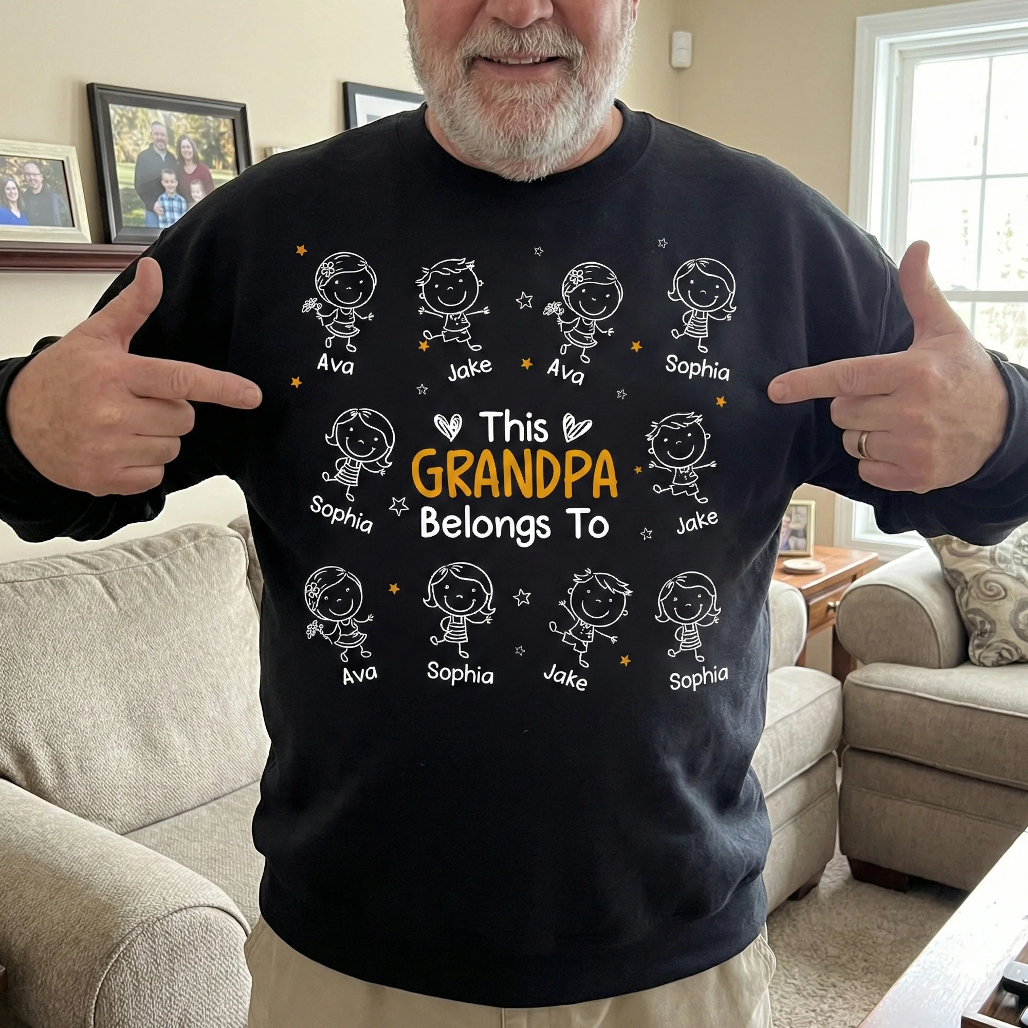 This Grandpa Belongs To Doodle Ver - Personalized Shirt - Image 4