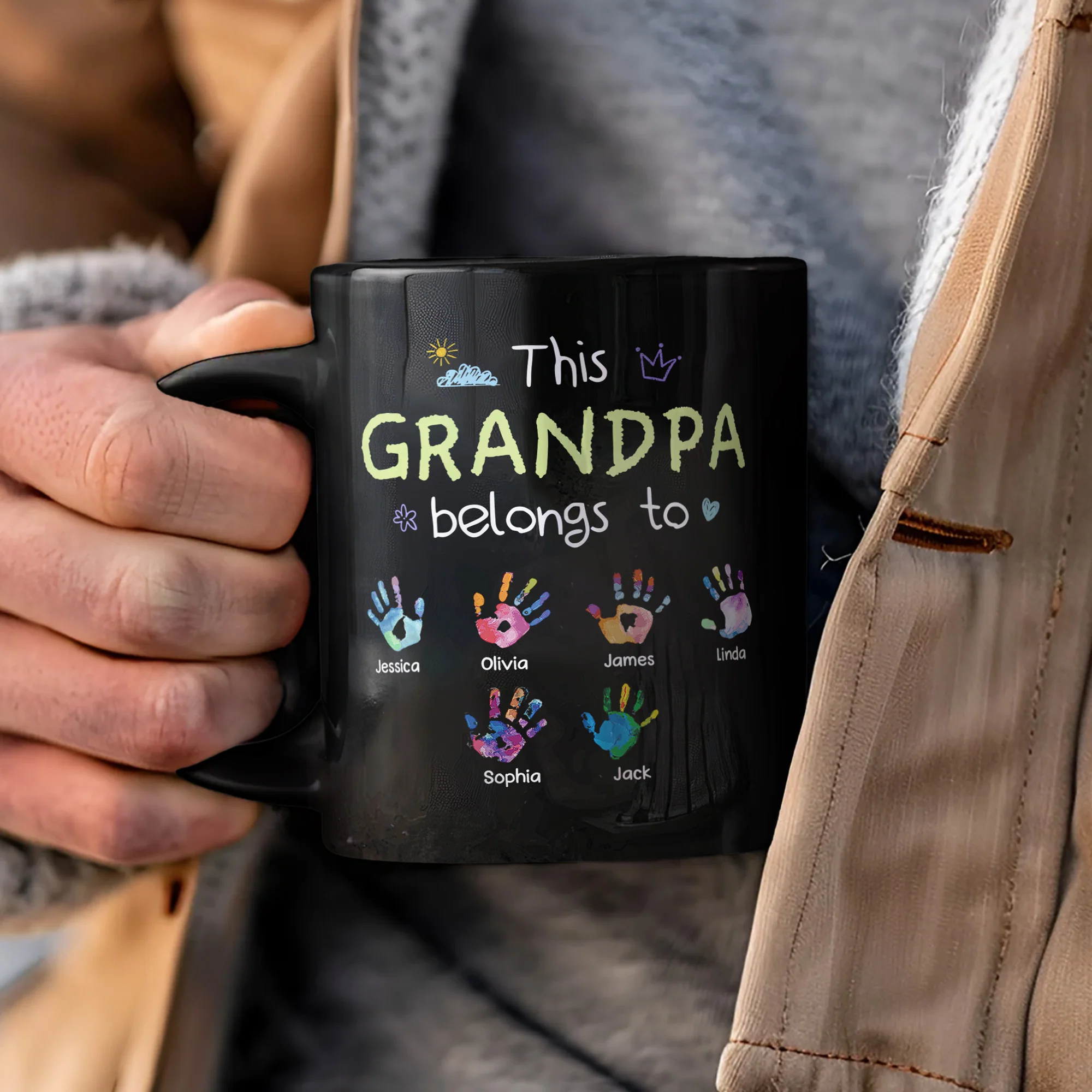This Grandpa Belongs To - Personalized Mug - Image 3