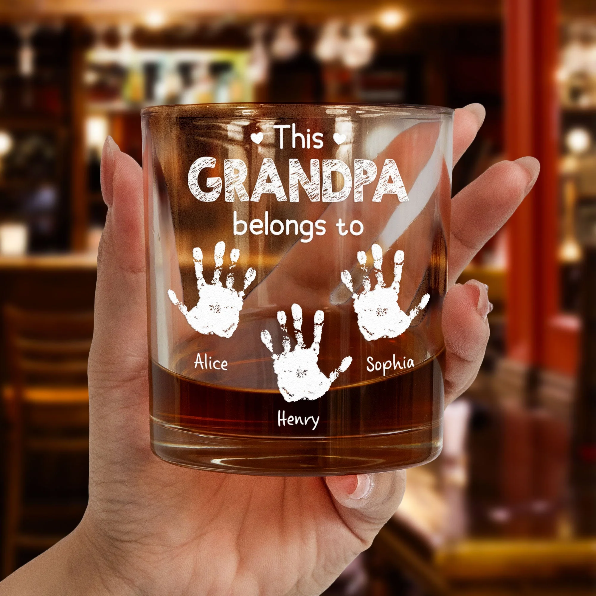 This Grandpa Belongs To - Personalized Whiskey Glass - Image 2