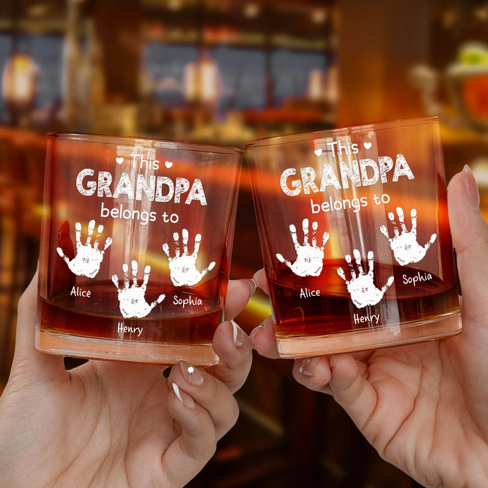 This Grandpa Belongs To - Personalized Whiskey Glass - Image 3