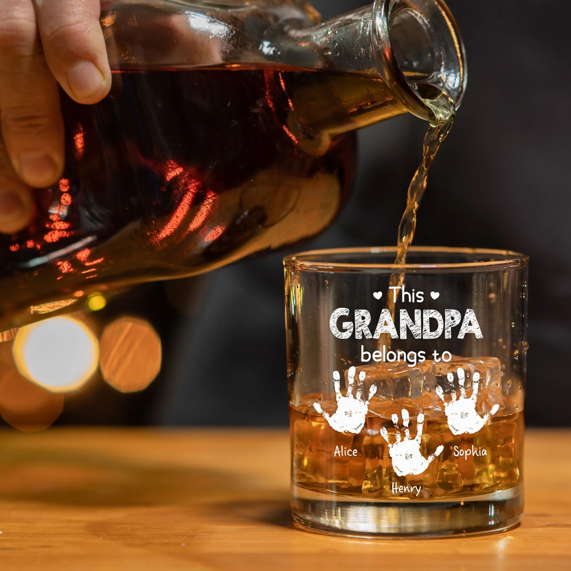 This Grandpa Belongs To - Personalized Whiskey Glass - Image 4