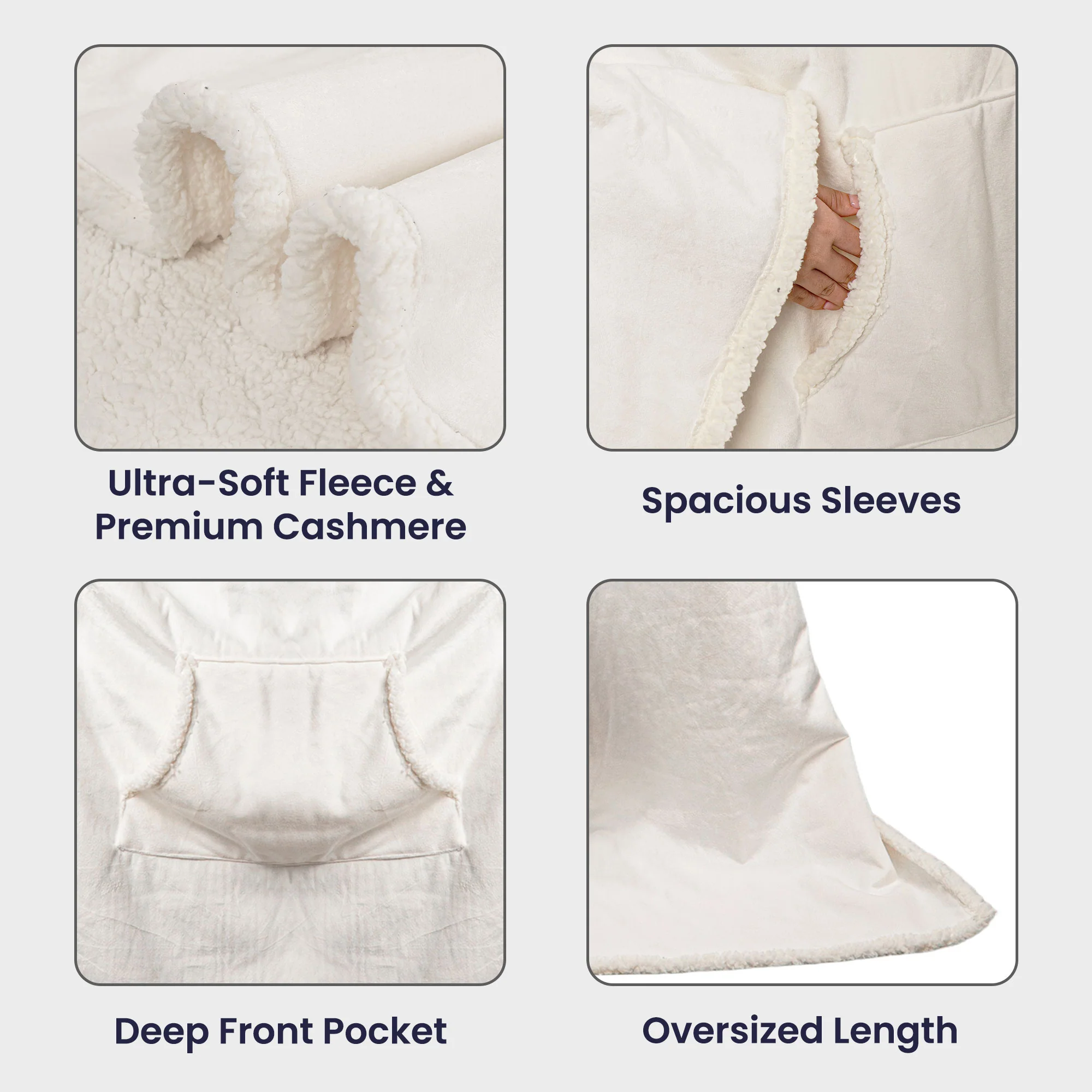 This Grandpa Grandma Belongs To - Personalized Wearable Blanket Hoodie With Sleeves - Image 5