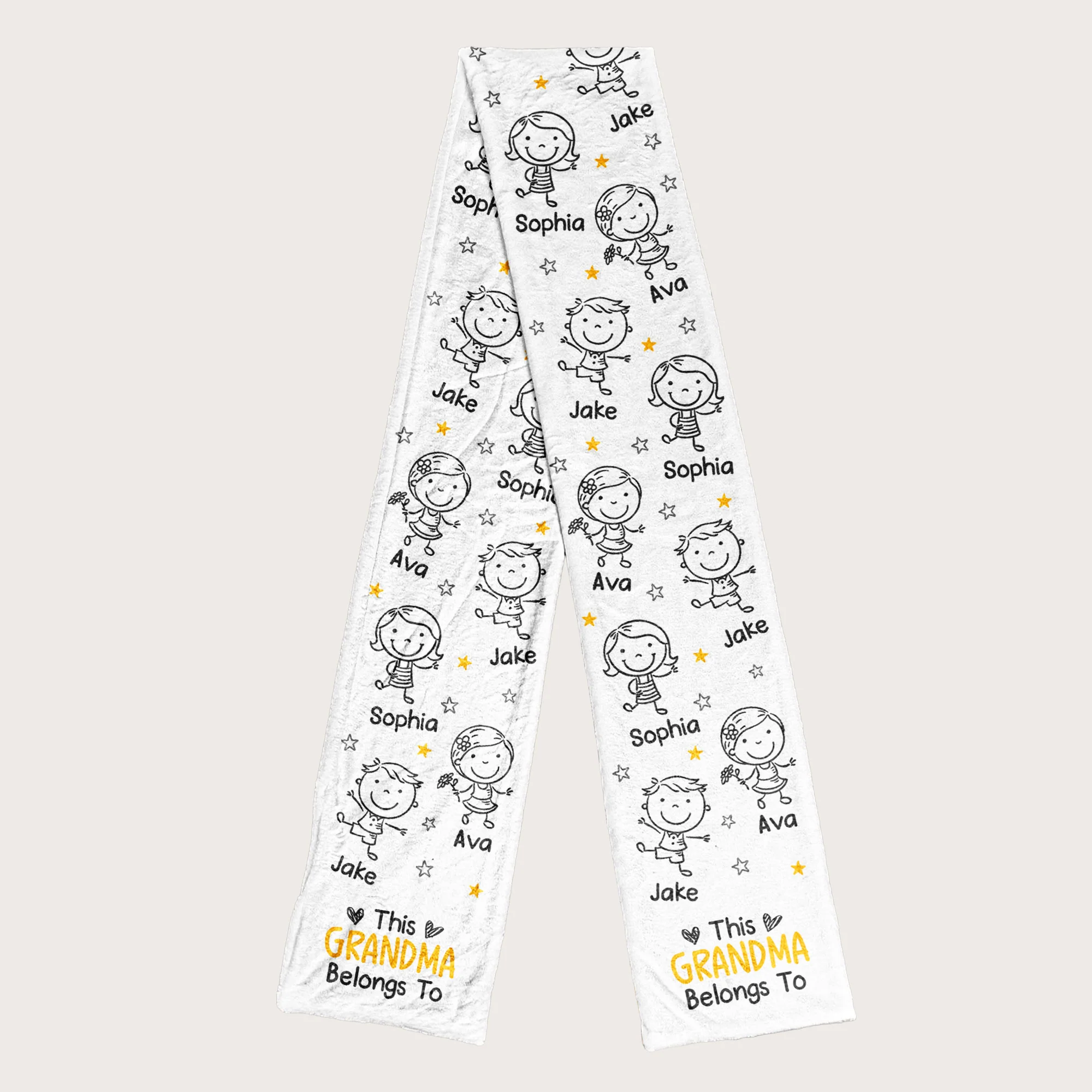 This Grandparents Belongs To Grandkids - Personalized Fleece Scarf - Image 2