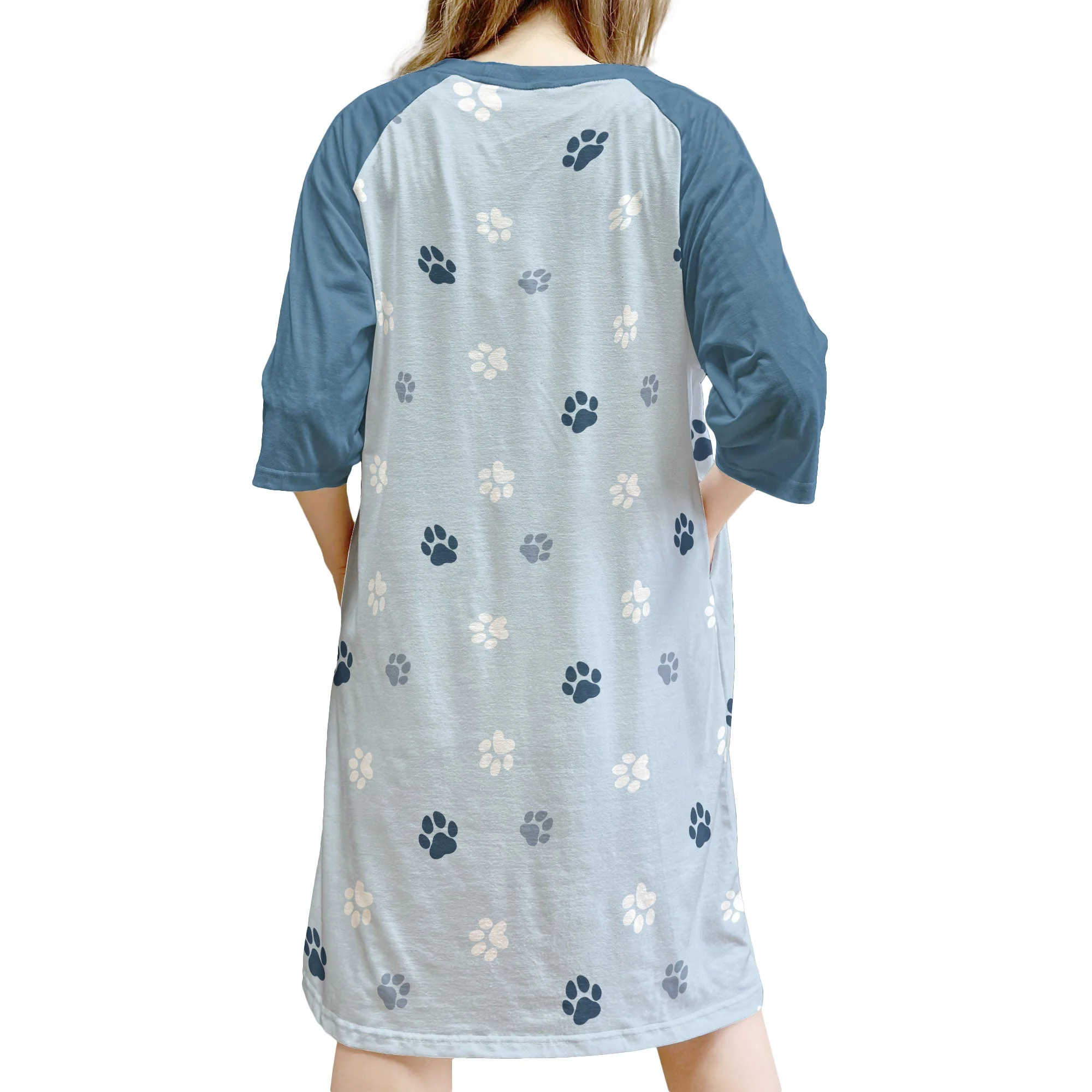This Human Belongs To - Personalized 3/4 Sleeve Dress - Image 3