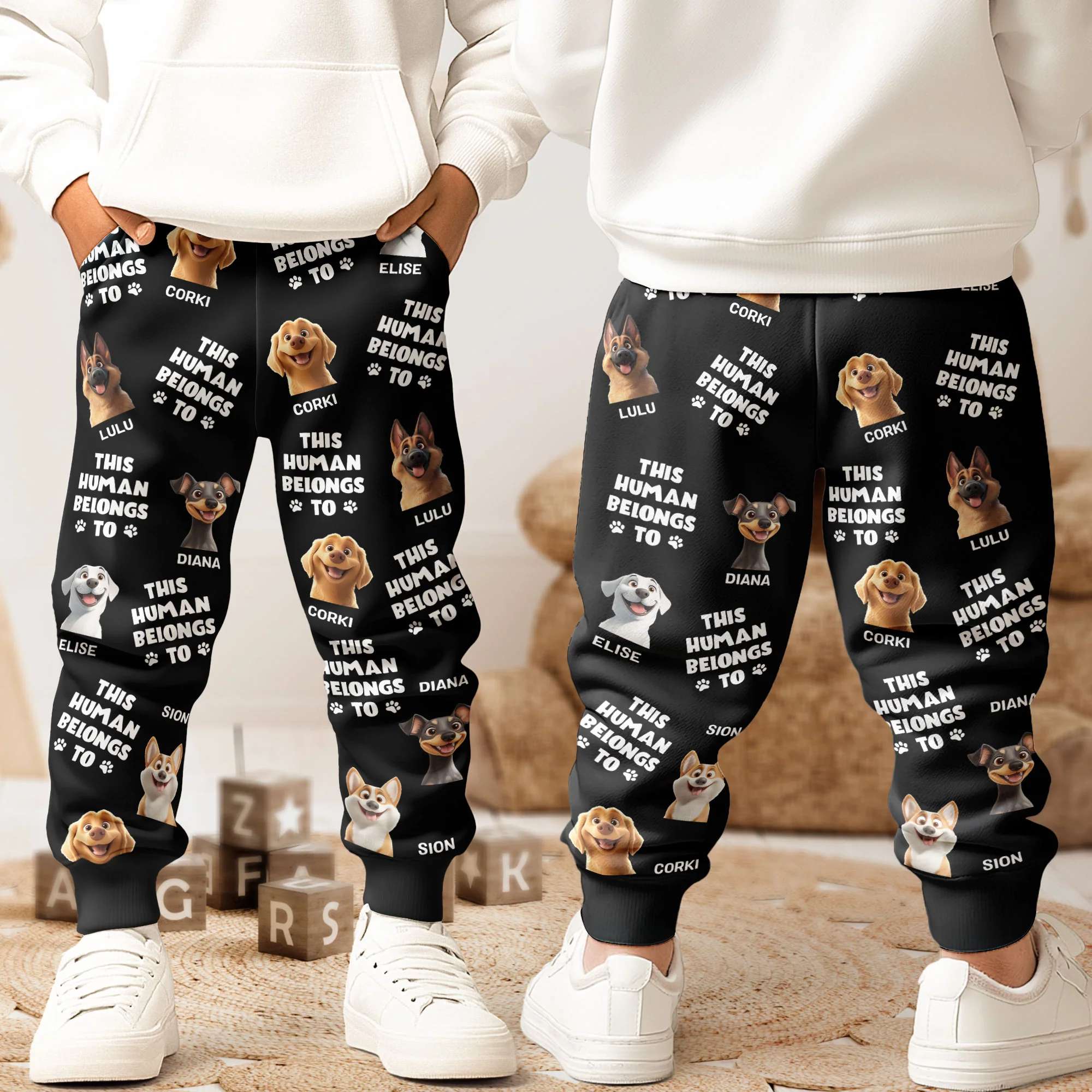 This Human Belongs To - Personalized Sweatpants - Image 4