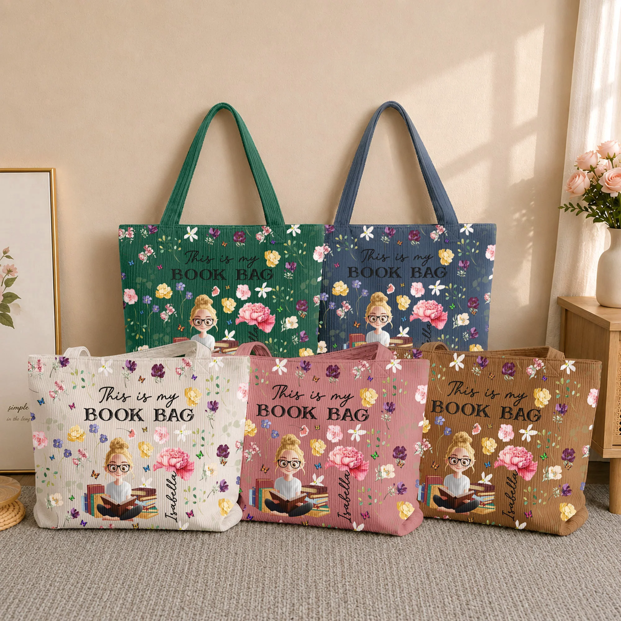 This Is My Book Bag - Personalized Tote Bag - Image 2