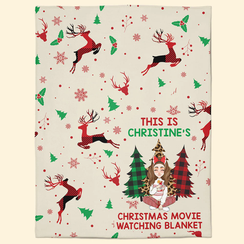 This Is My Christmas Movie Watching Blanket - Personalized Blanket - Image 7