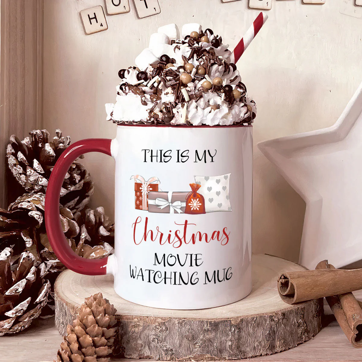 This Is My Christmas Movie Watching Mug - Personalized Accent Mug - Image 3