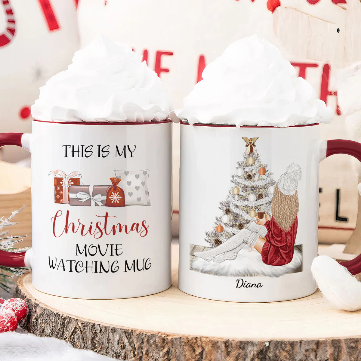 This Is My Christmas Movie Watching Mug - Personalized Accent Mug - Image 4