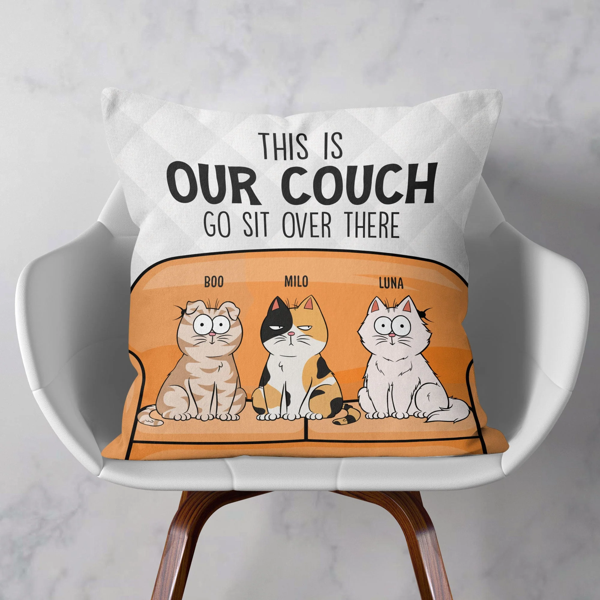This Is My Couch Go Sit Over There Cat - Personalized Pillow (Insert Included) - Image 2