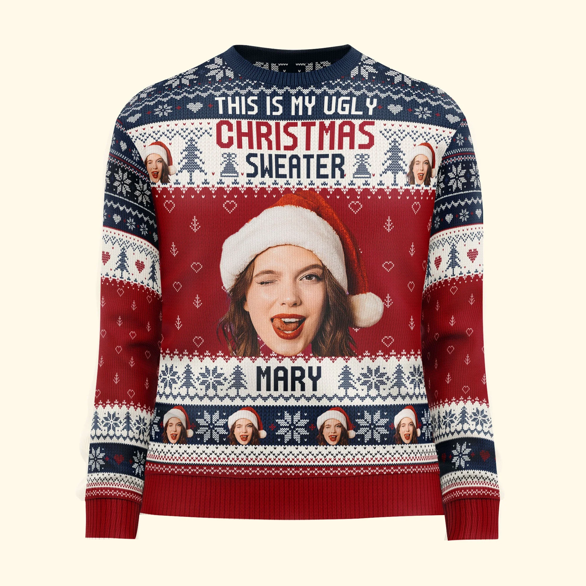 This Is My Ugly Christmas Sweater New Version - Personalized Photo Ugly Sweater - Image 2