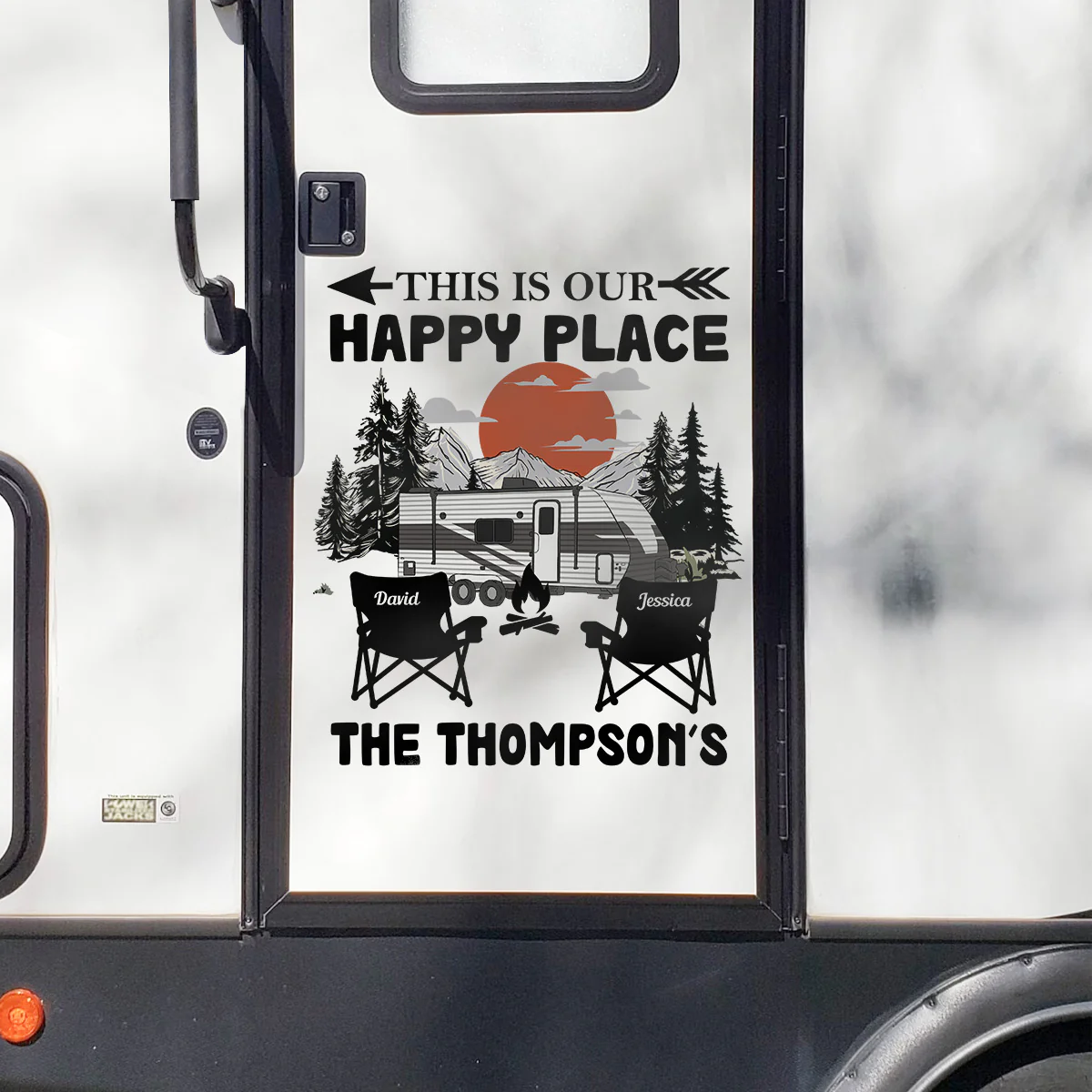 This Is Our Happy Place Custom Campsite Family Name - Personalized RV Decal - Image 4
