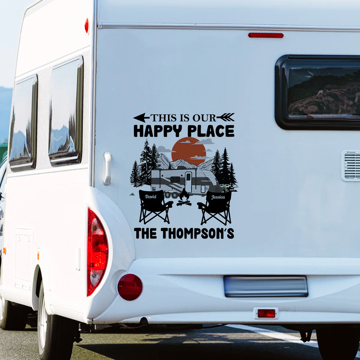 This Is Our Happy Place Custom Campsite Family Name - Personalized RV Decal - Image 5