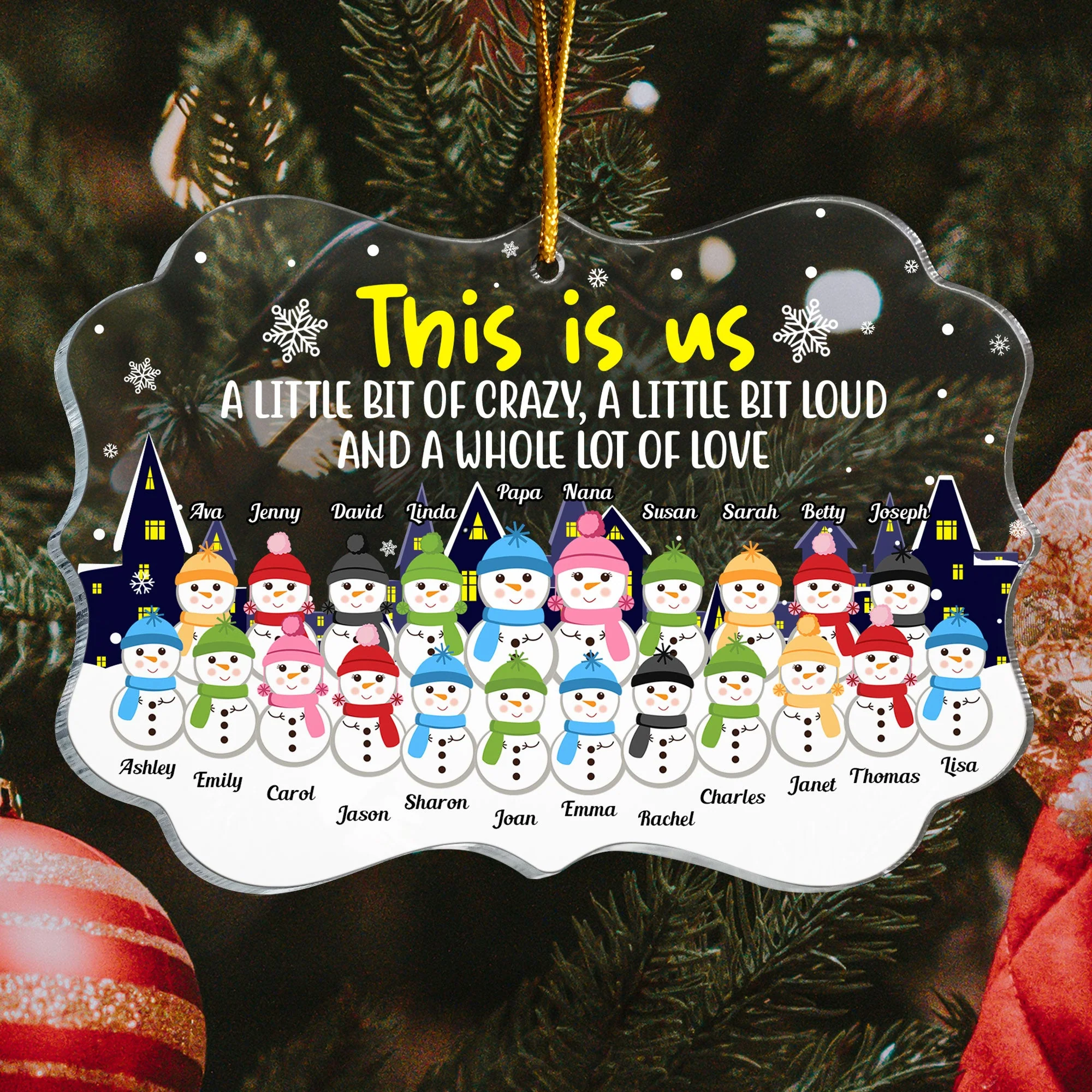 This Is Us - Crazy, Loud & Love - Personalized Acrylic Ornament - Image 5