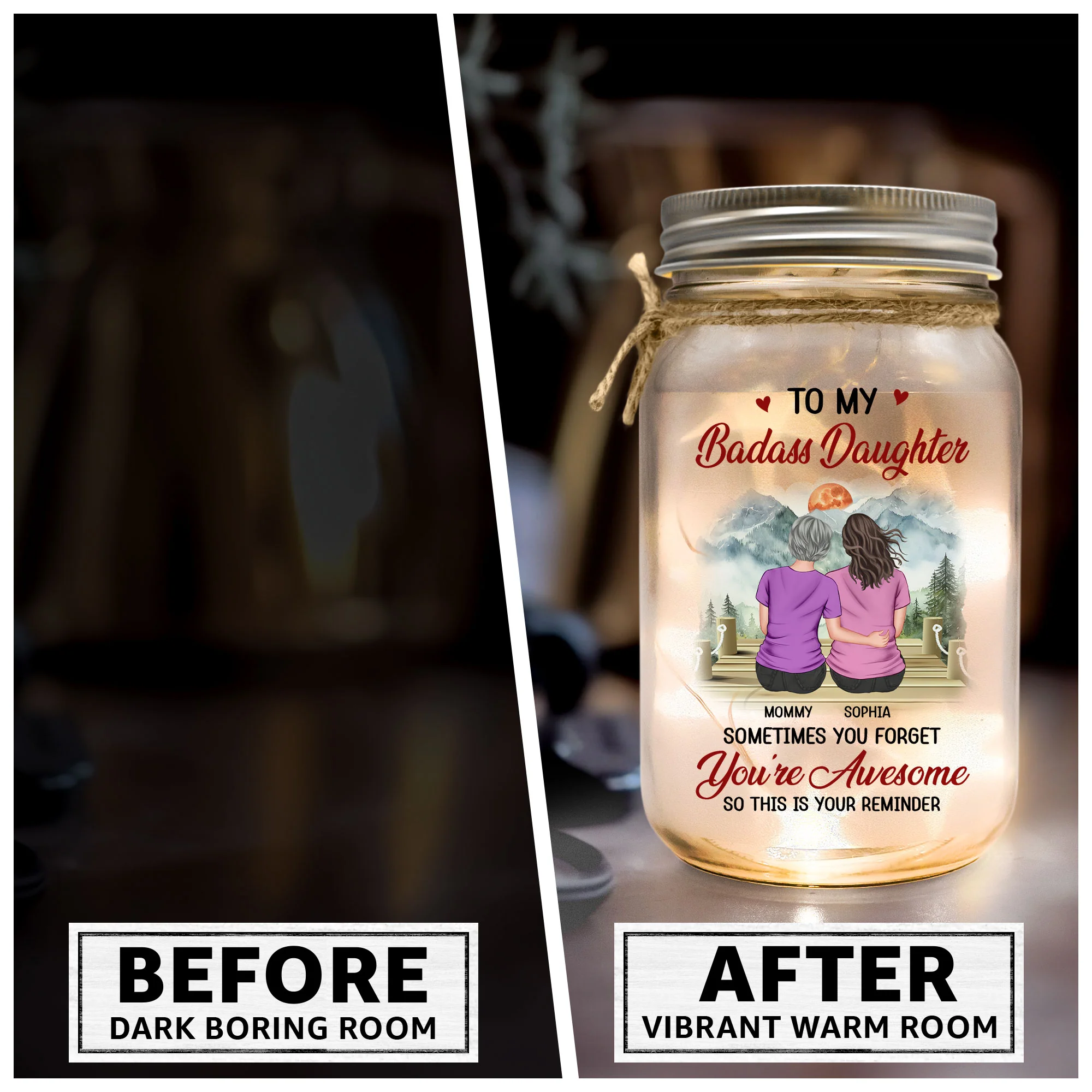 This Is Your Reminder My Daughter - Personalized Mason Jar Light - Image 3