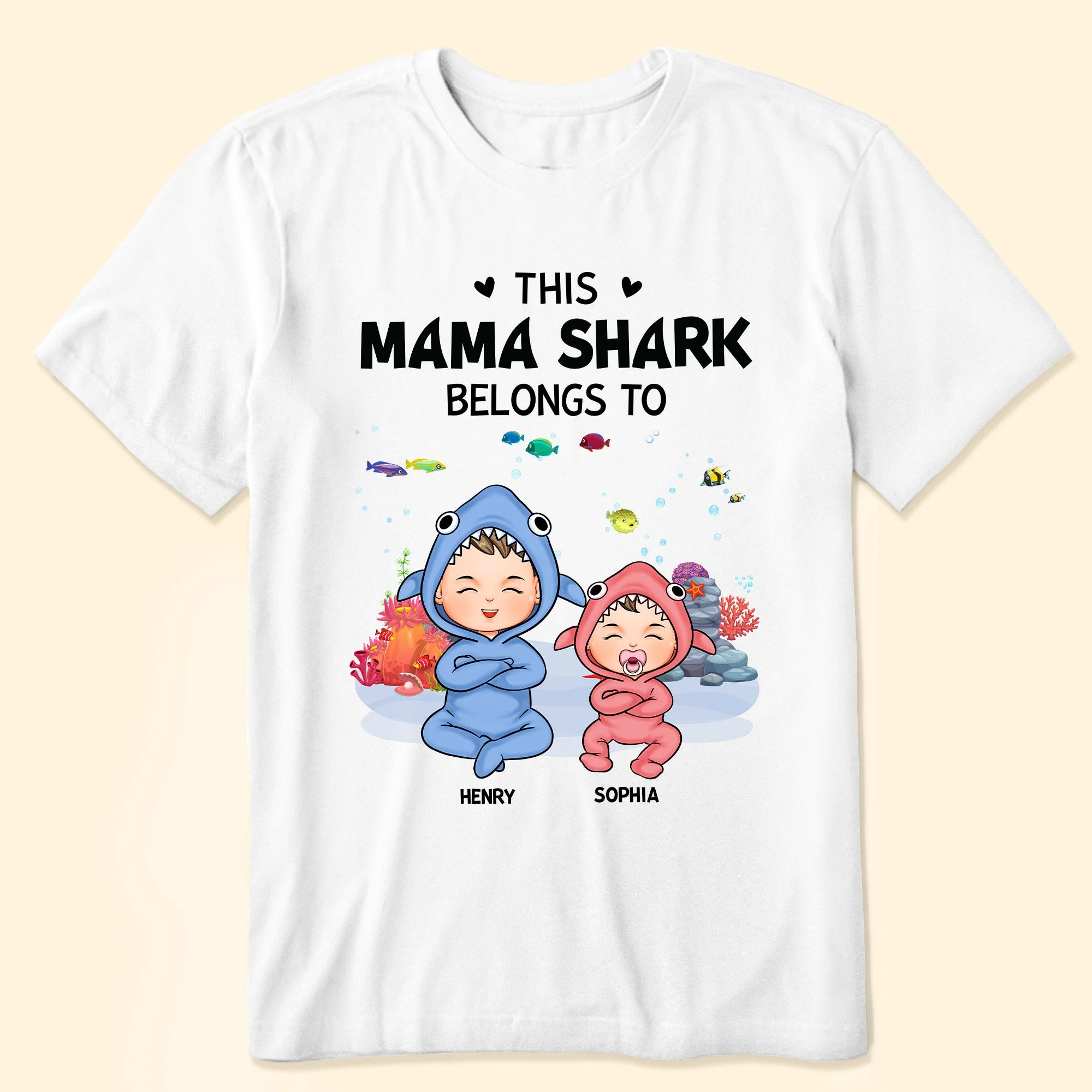 This Mama Shark Belongs To - Personalized Shirt - Image 2