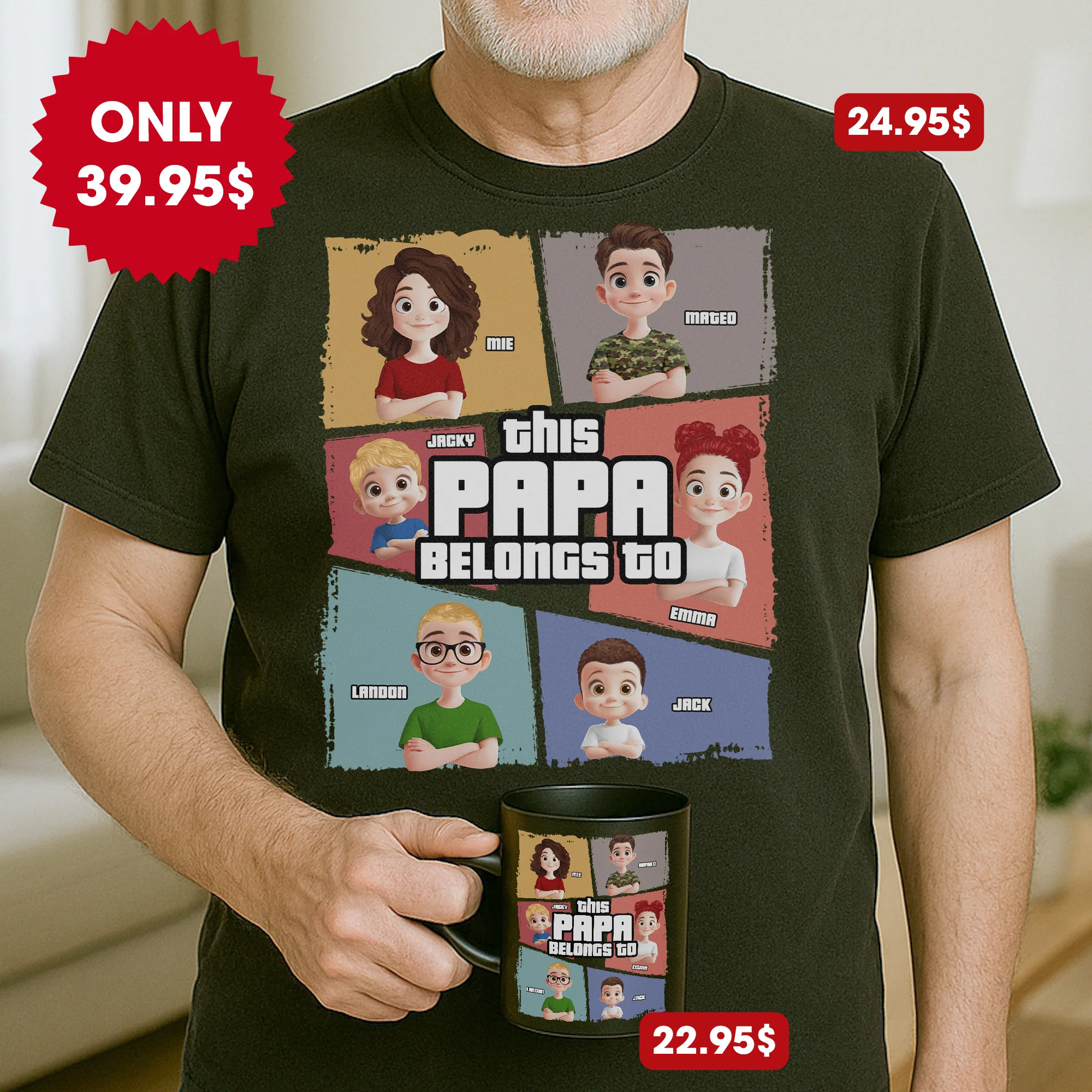 This Papa Belongs To - Custom Father's Day Gift Set - Image 2