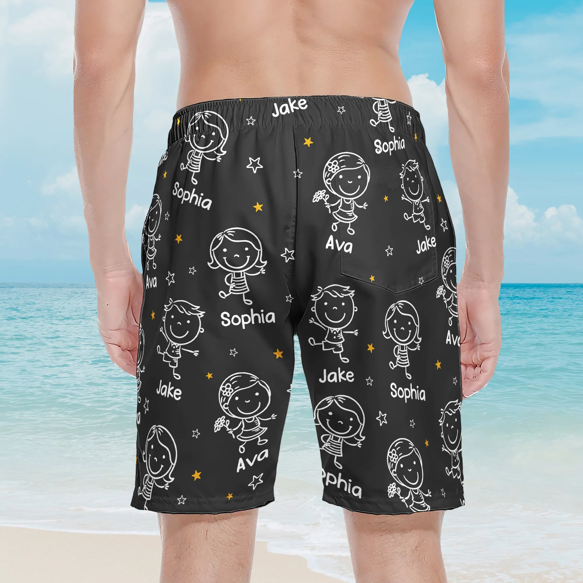 This Papa Belongs To Doodle Style- Personalized Shorts - Image 2