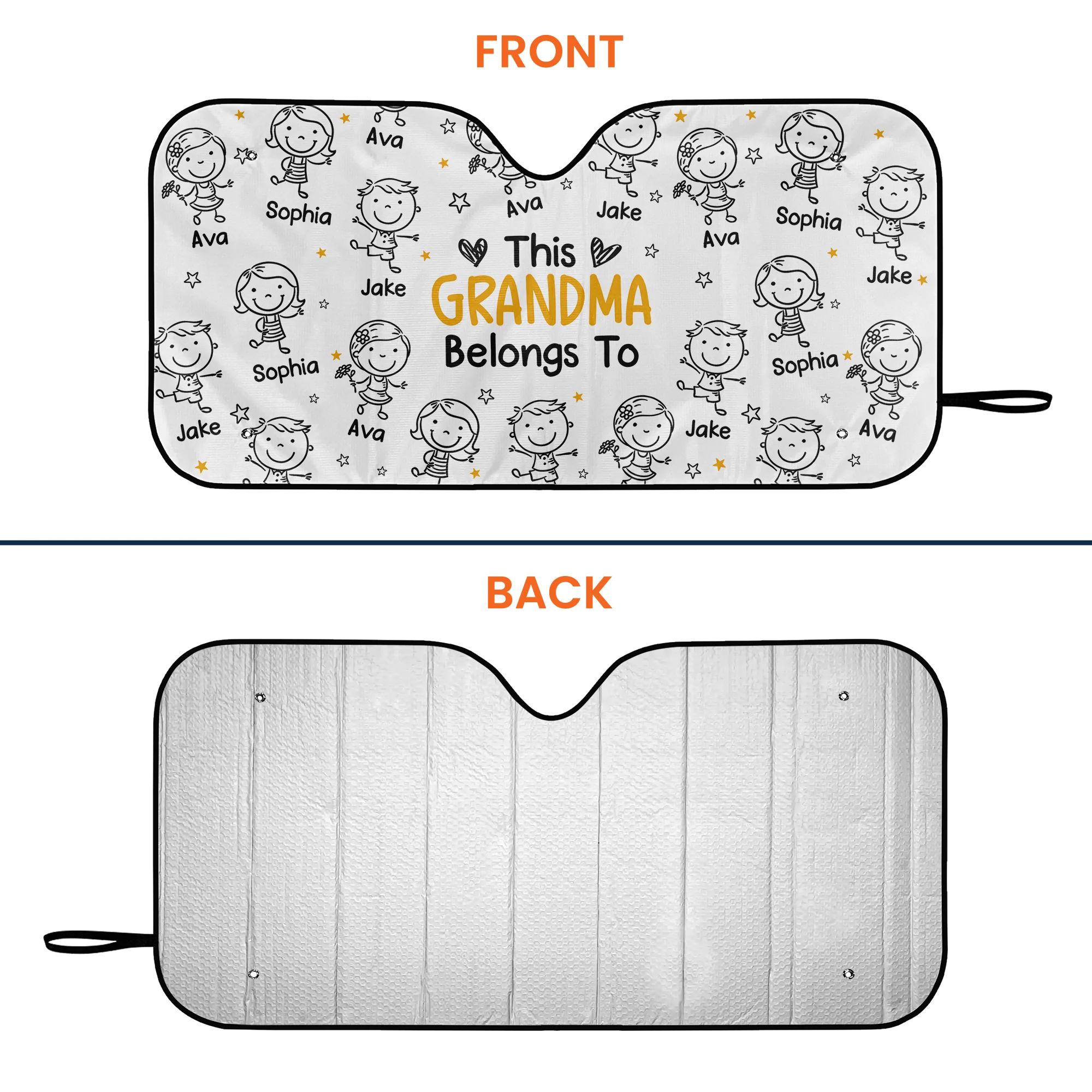 This Papa Belongs To - Personalized Car Sun Shade - Image 3