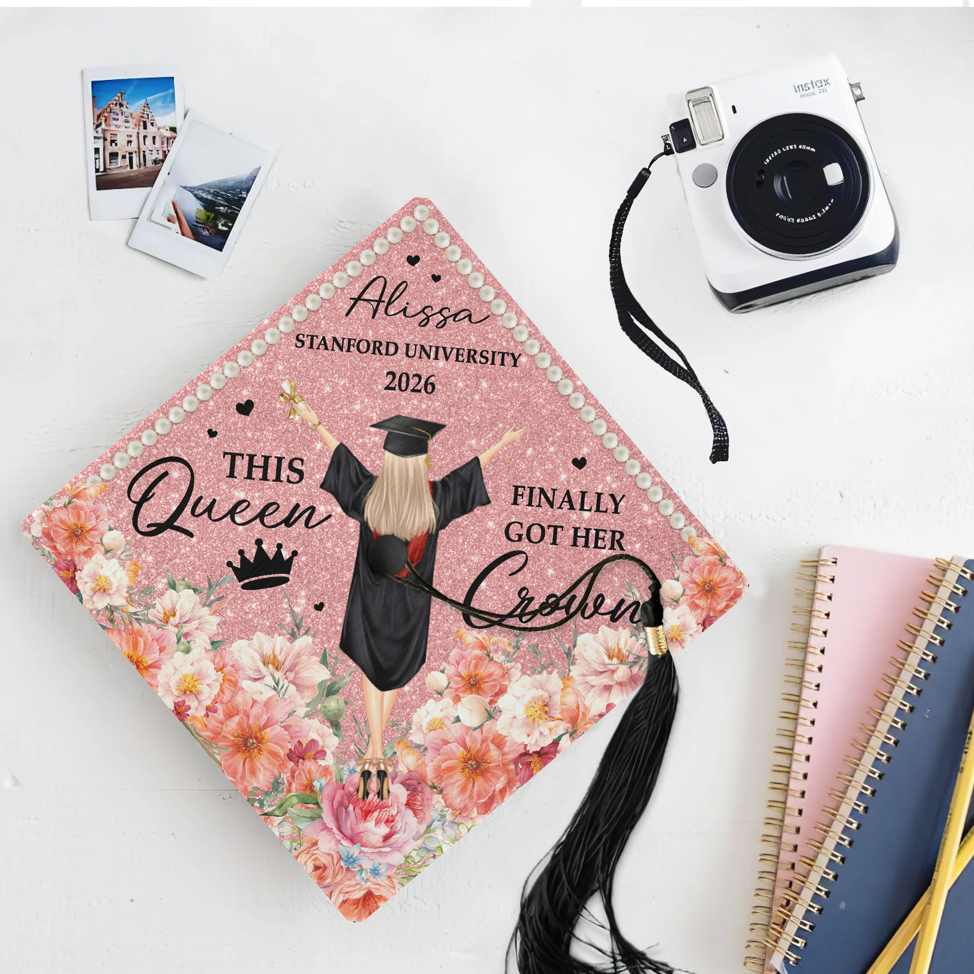 This Queen Finally Got Her Crown - Personalized Graduation Cap Topper - Image 2