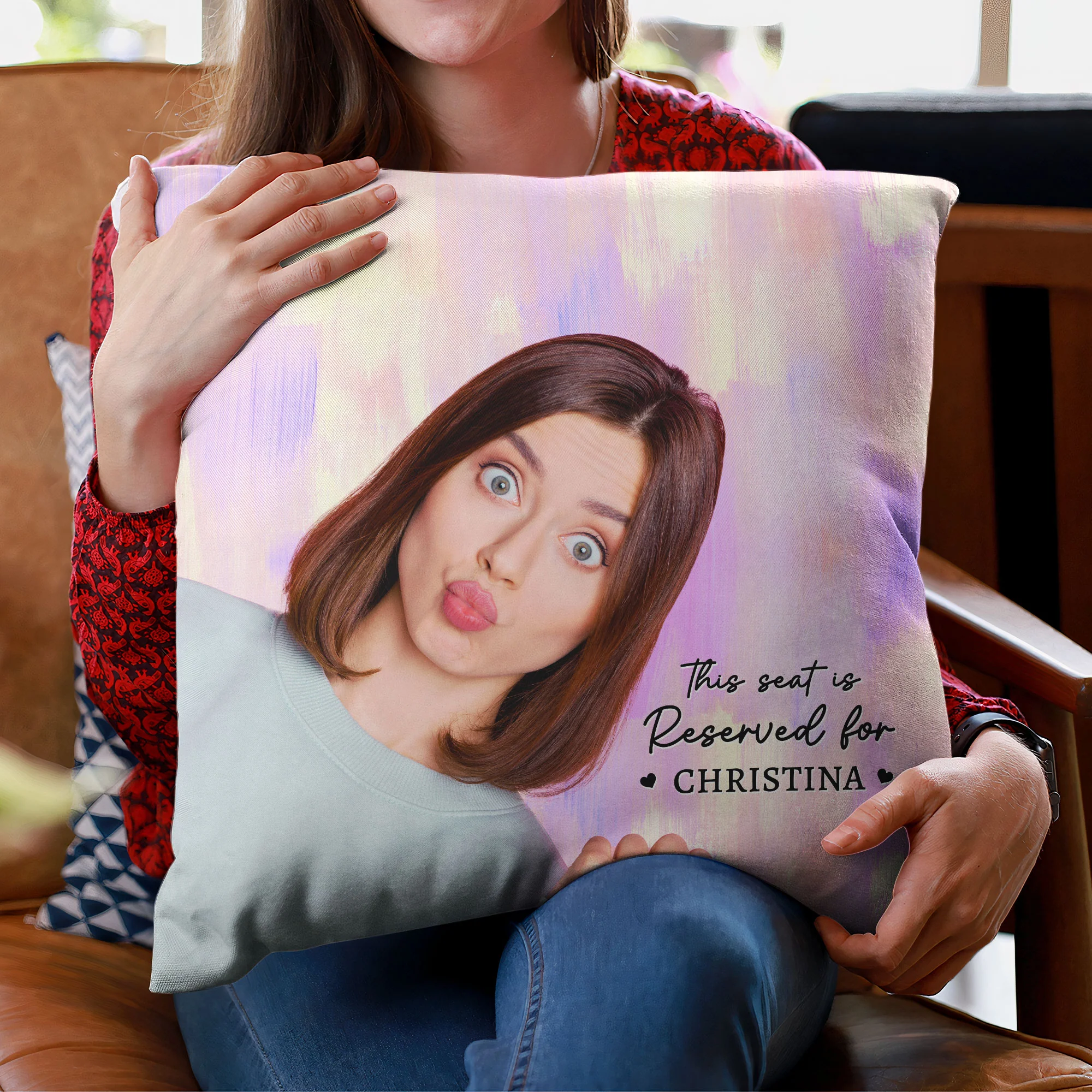 This Seat Is Reserved For Me - Personalized Photo Pillow (Insert Included) - Image 6