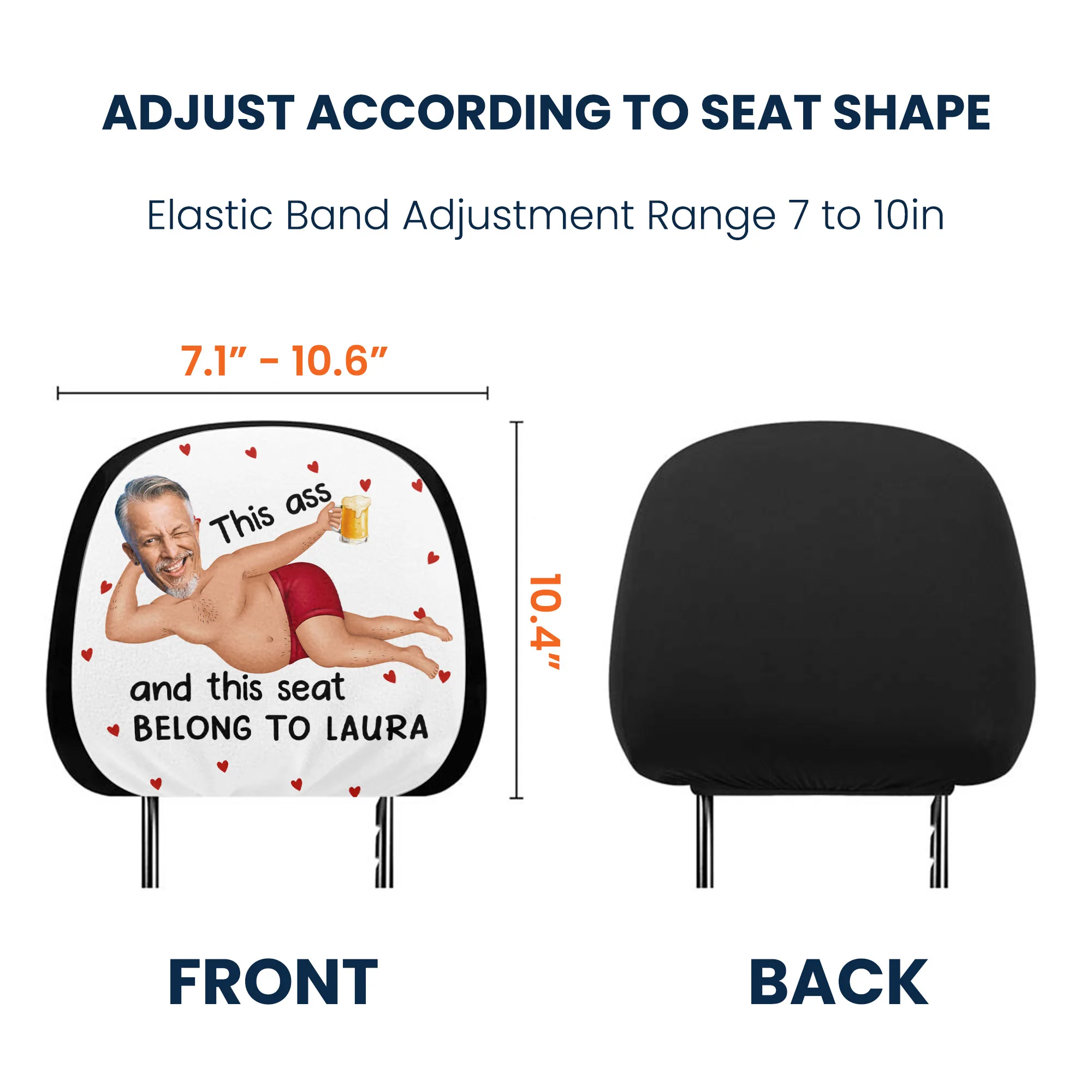 This *ss And Seat Belong To - Personalized Photo Car Headrest Covers - Image 5