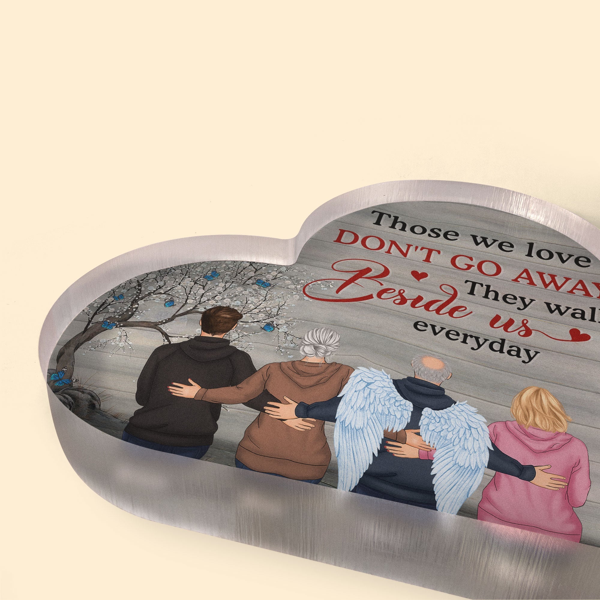 Those We Love Are Beside Us Everyday  - Personalized Heart Shaped Acrylic Plaque - Image 3
