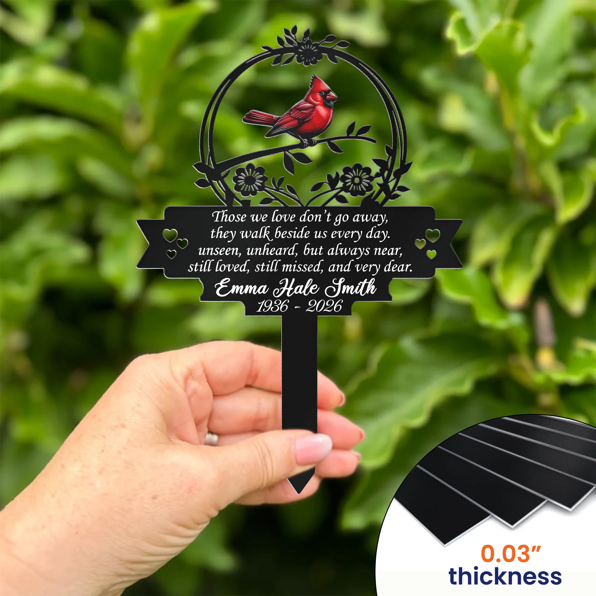 Those We Love Don't Go Away Grave Marker Remembrance Gift - Personalized Garden Stake - Image 3